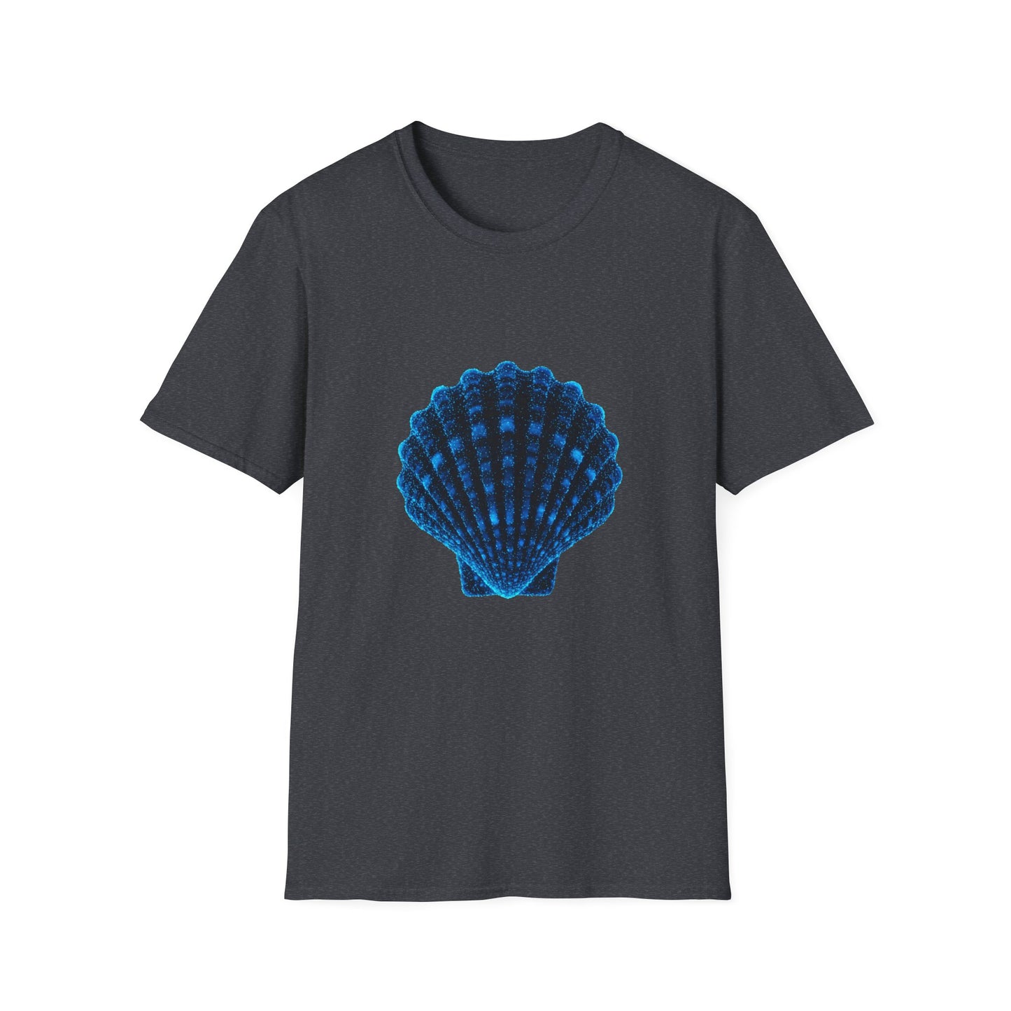 Geometric Digital Shell T‑Shirt • Nature Inspired Graphic Tee • Cottagecore, Y2K Nostalgia, Bold Minimalist Women & Men Gift