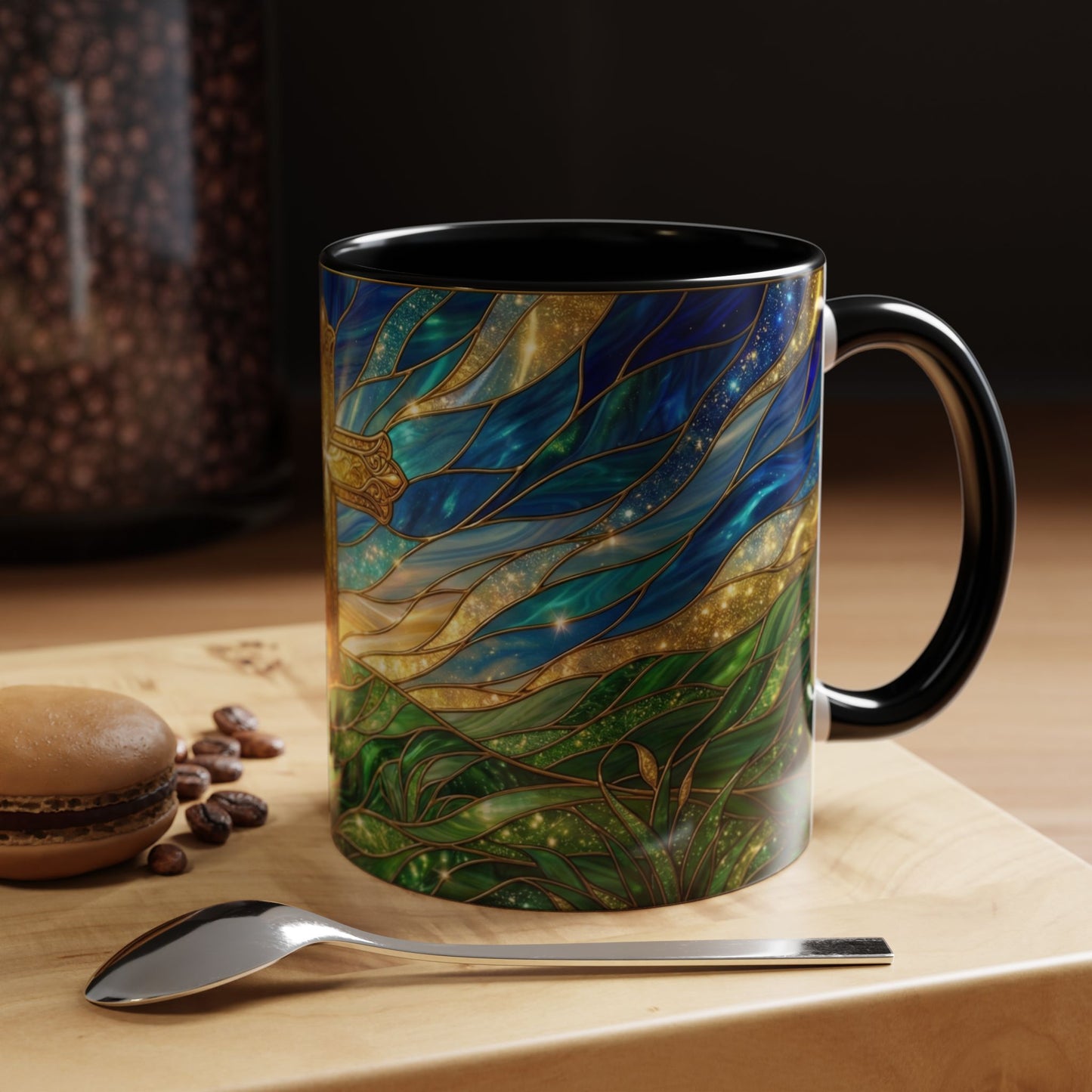 Christian Cross Mug, Stained Glass Cross Coffee Mug, Religious Gift For Christian, Faith Based Mug, Inspirational Bible Mug