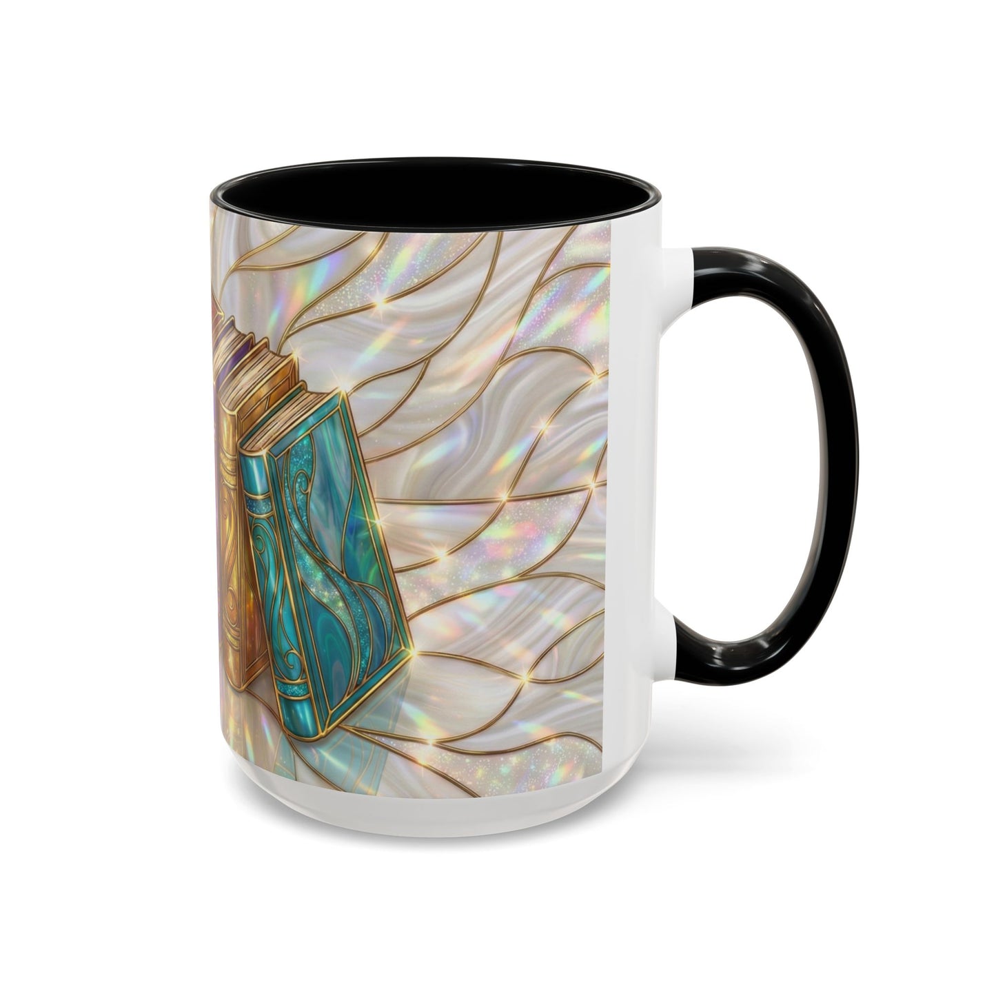 Book Lover Coffee Mug, Stained Glass Books Mug, Reading Gift For Bookworms, Library Aesthetic Mug, Booktok Mug, Ceramic Coffee Cup