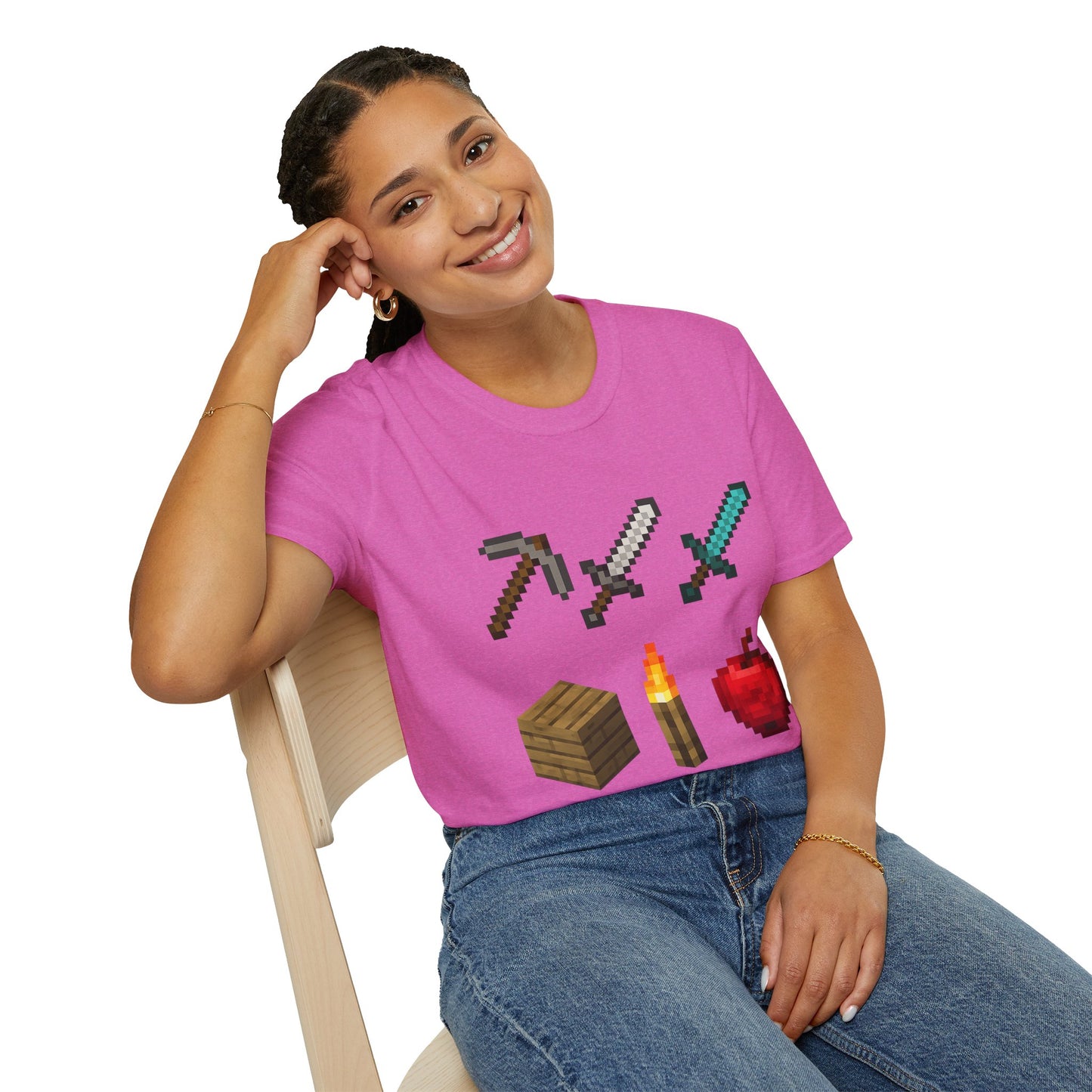 Pixel Tools & Items T-Shirt | Retro Pixel Art Gaming Tee, 8-Bit Gamer Shirt, Pixel Weapons & Supplies Top, Video Game Lover Gift Unisex