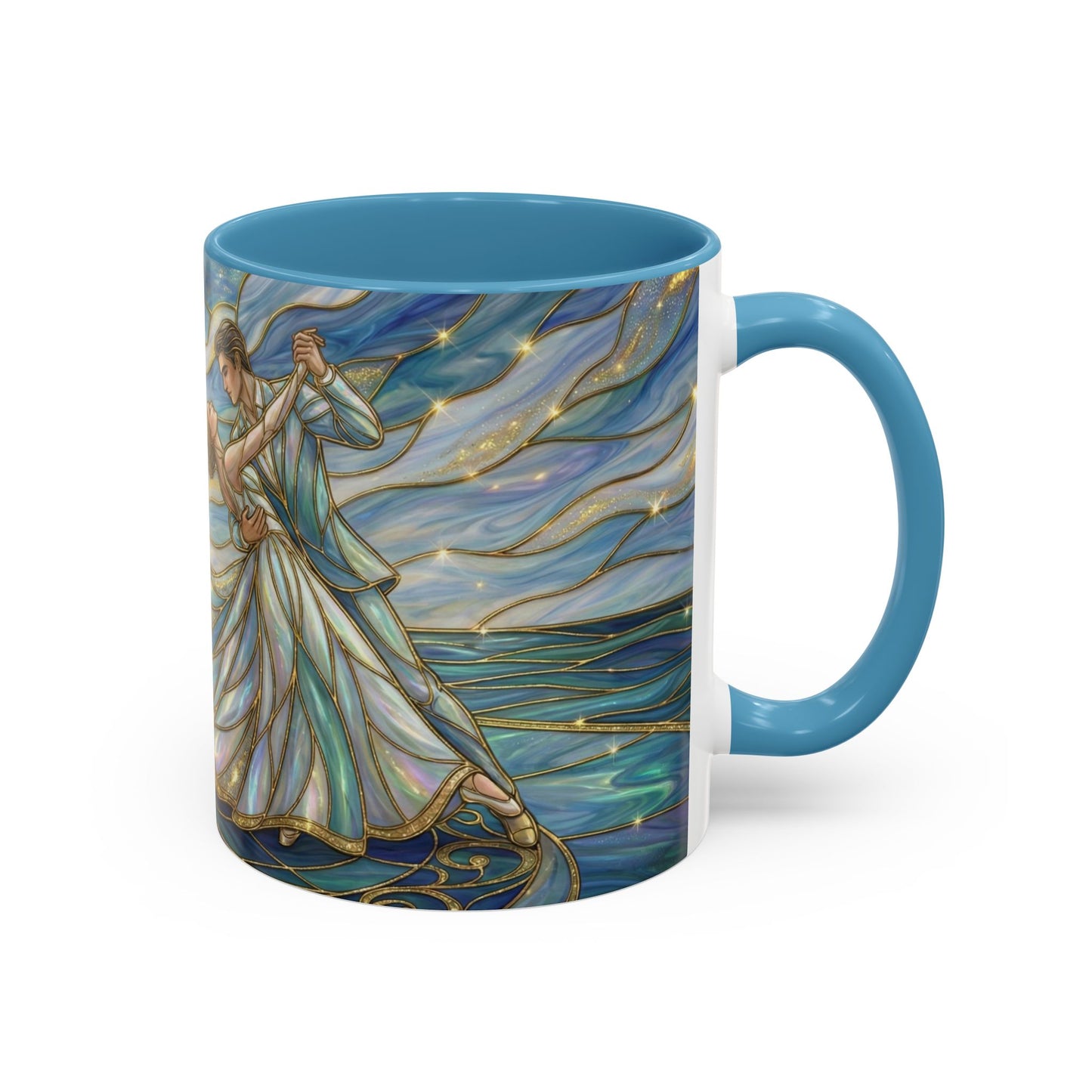 Stained Glass Mug, Dancing Couple Coffee Cup, Romantic Anniversary Gift, Ballroom Dancer Tea Cup, Wedding Present For Couple, Art Mug