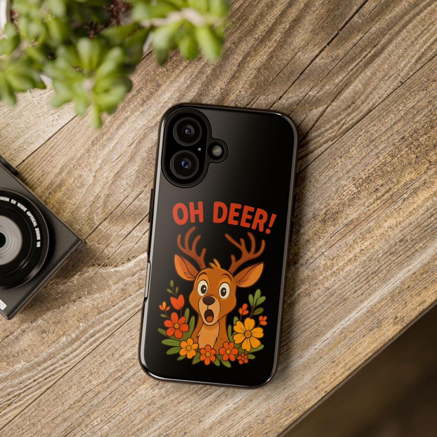 iPhone Case - Startled Deer 'Oh Deer' Nature Lover Phone Case Funny iPhone Accessory