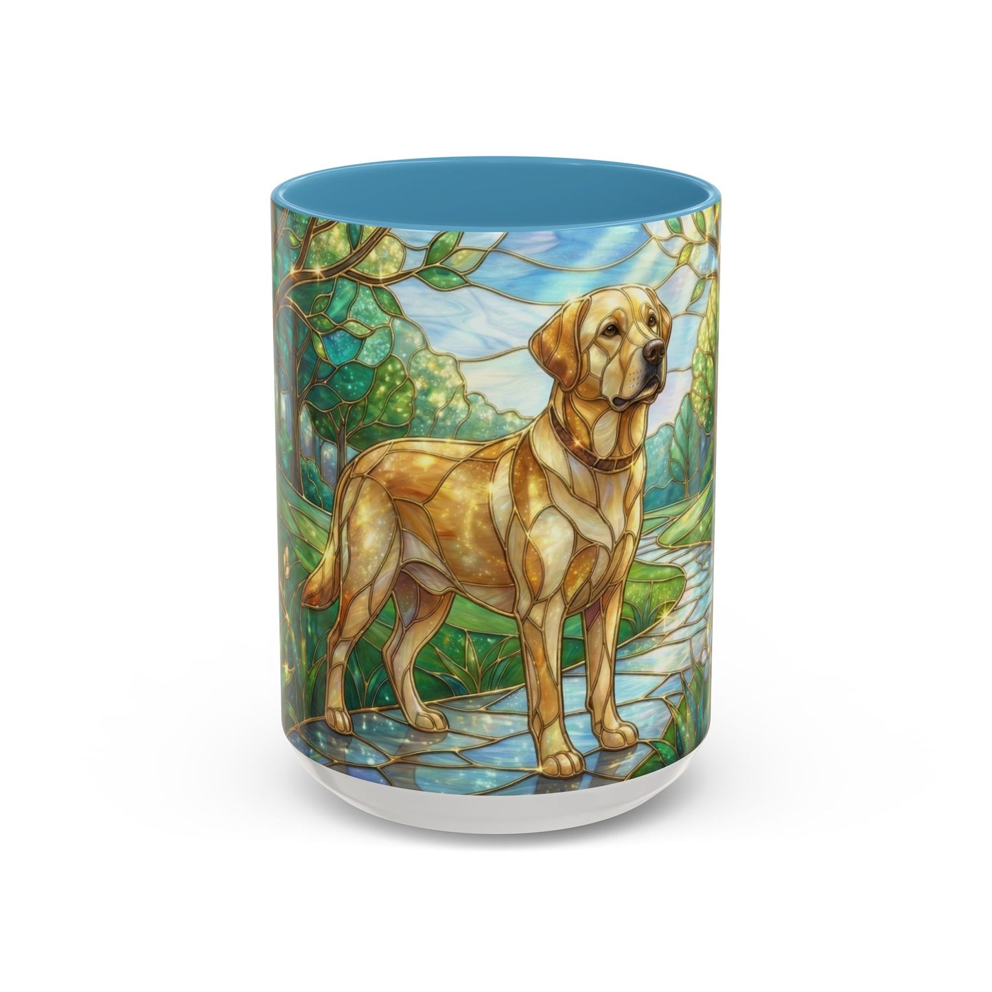Stained Glass Labrador Mug, Dog Lover Coffee Mug, Labrador Retriever Art Cup, Pet Memorial Gift, Colorful Dog Mug, Nature Art Mug