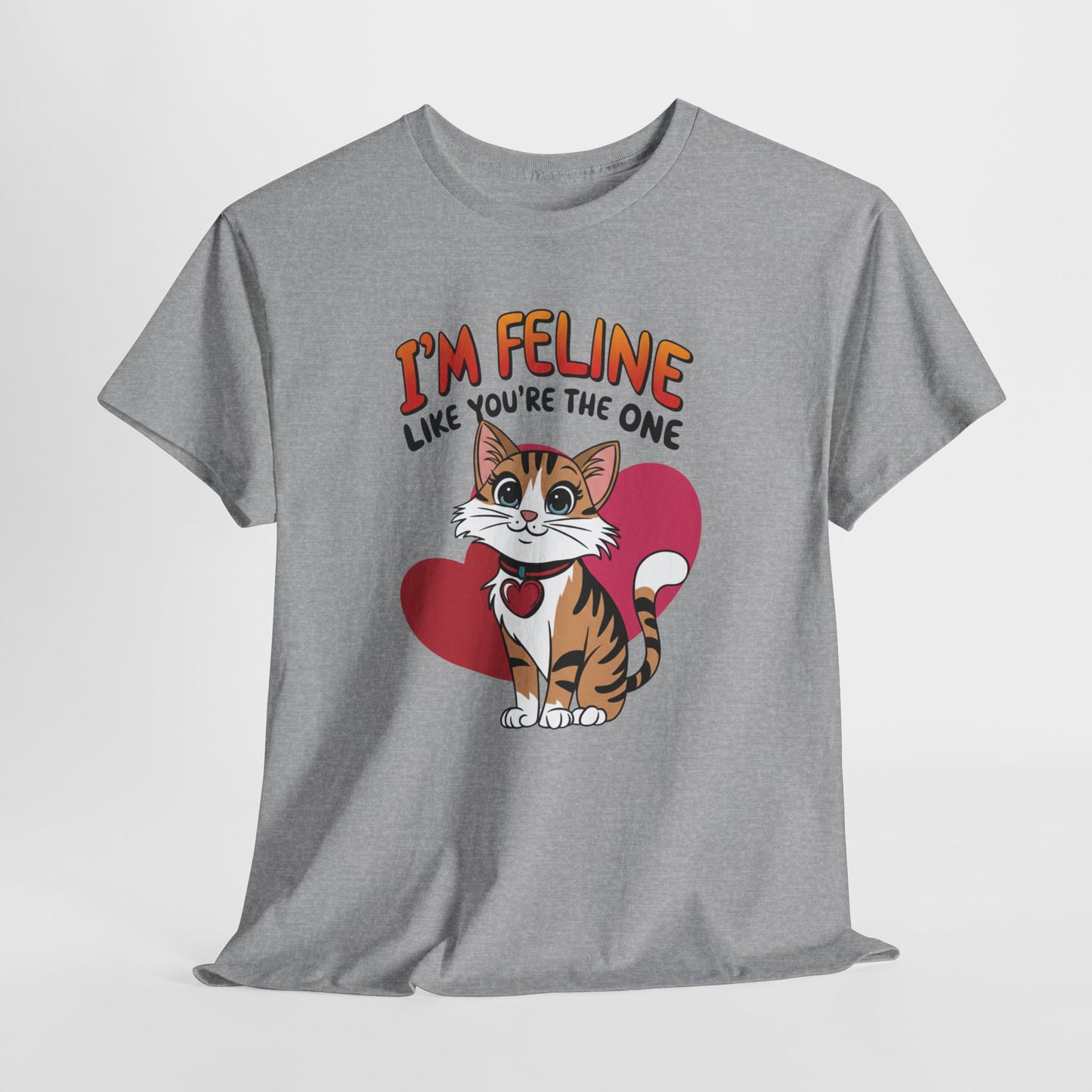 I’m Feline Like You’re The One Shirt, Cute Cat Valentine Tee, Funny Cat Love Graphic TShirt, Romantic Gift For Her Him, Cat Pun Shirt