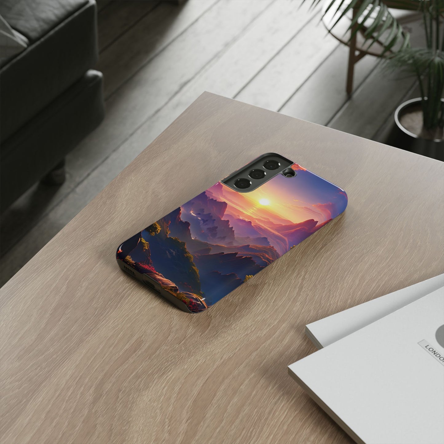 Samsung Tough Case Sunset Landscape Illustration