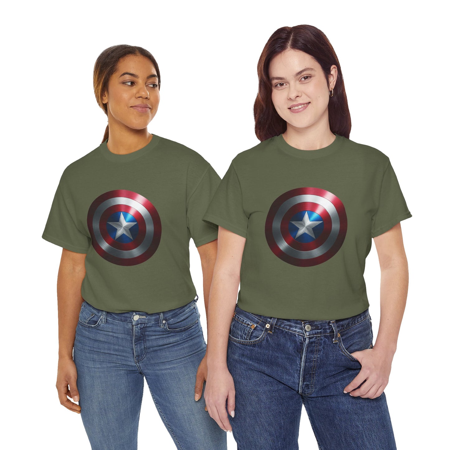 Patriotic Hero Shield Shirt – Star Emblem Graphic Tee – Super Soldier Gift – Comic Inspired Unisex Shirt – Cosplay Convention Top