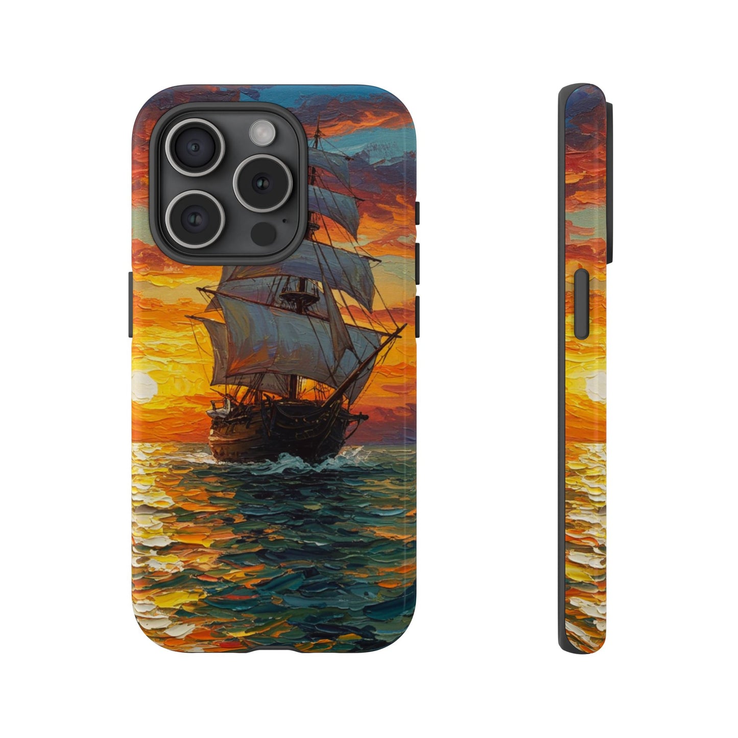 iPhone Case - Ship Sailing at Sunset Design