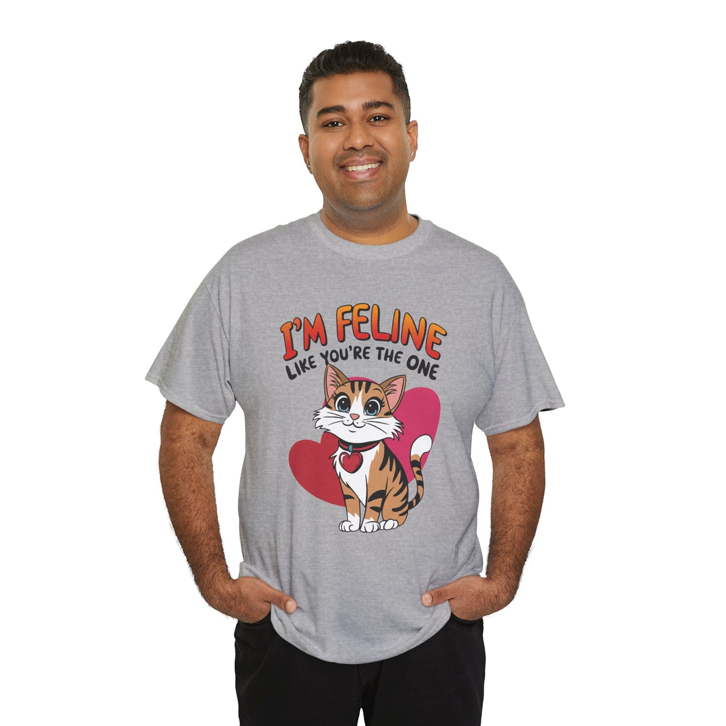 I’m Feline Like You’re The One Shirt, Cute Cat Valentine Tee, Funny Cat Love Graphic TShirt, Romantic Gift For Her Him, Cat Pun Shirt