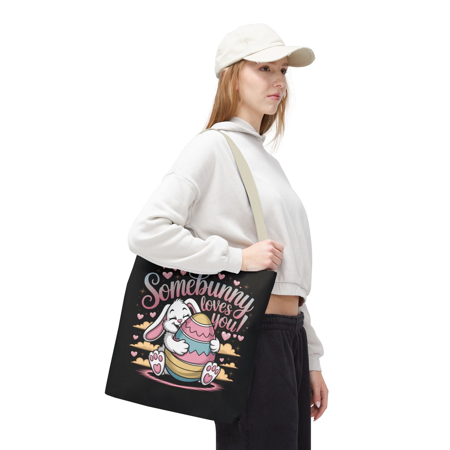Easter Bunny Tote Bag Somebunny Loves You Easter Bag Bunny