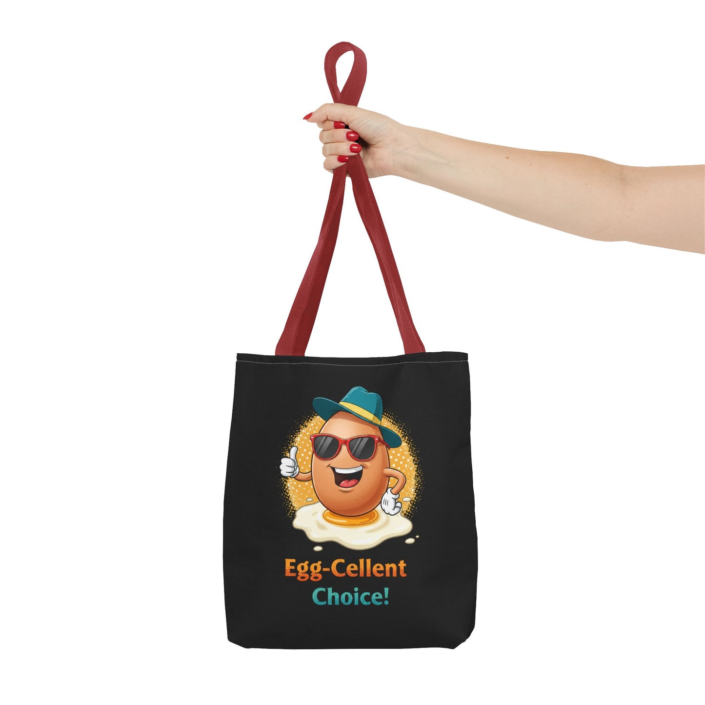 Tote Bag: Egg-Cellent Choice Thumbs Up Pun Design