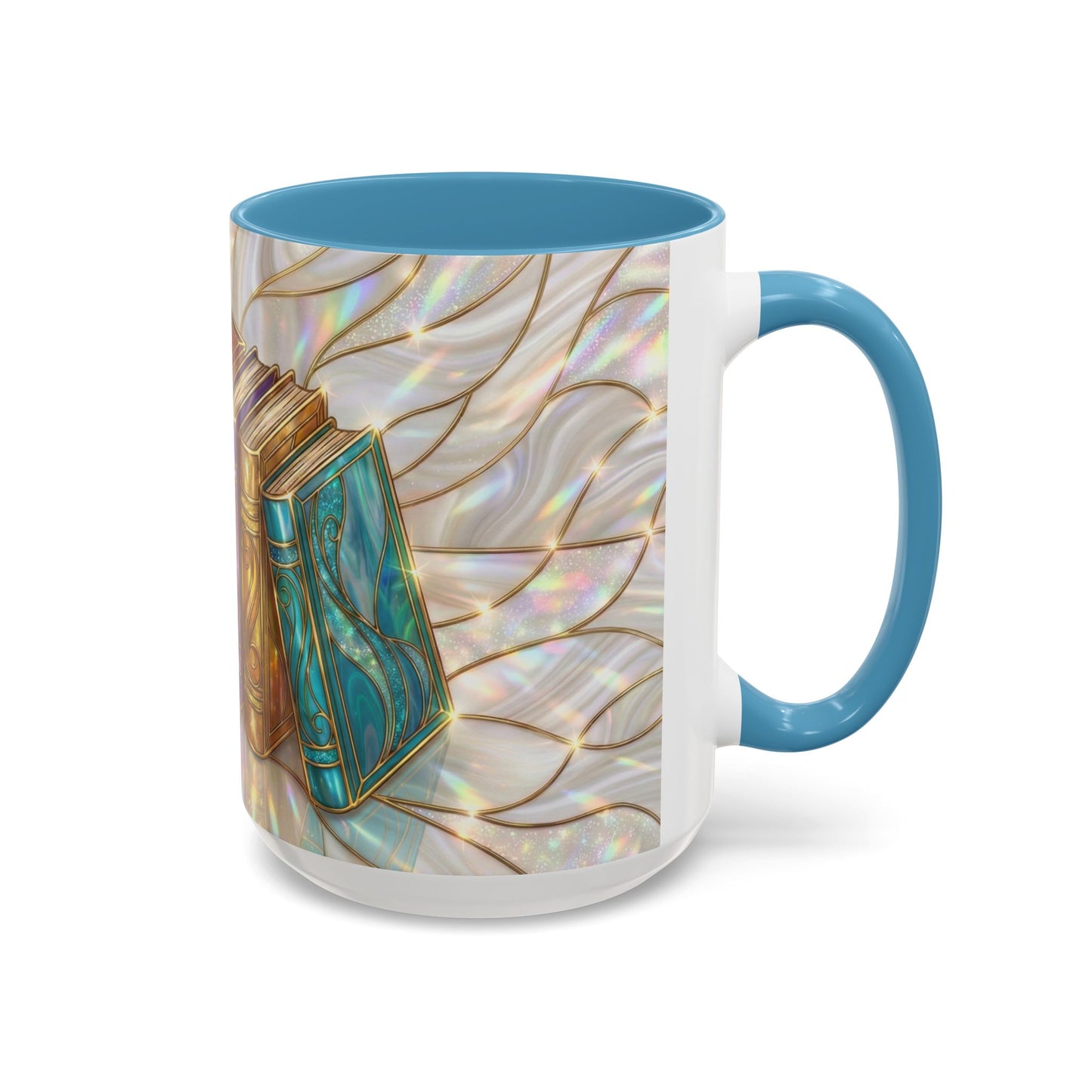 Book Lover Coffee Mug, Stained Glass Books Mug, Reading Gift For Bookworms, Library Aesthetic Mug, Booktok Mug, Ceramic Coffee Cup
