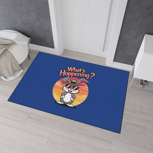 Funny 'What's Happening?' Rabbit Heavy Duty Floor Mat - Stylish Home Decor