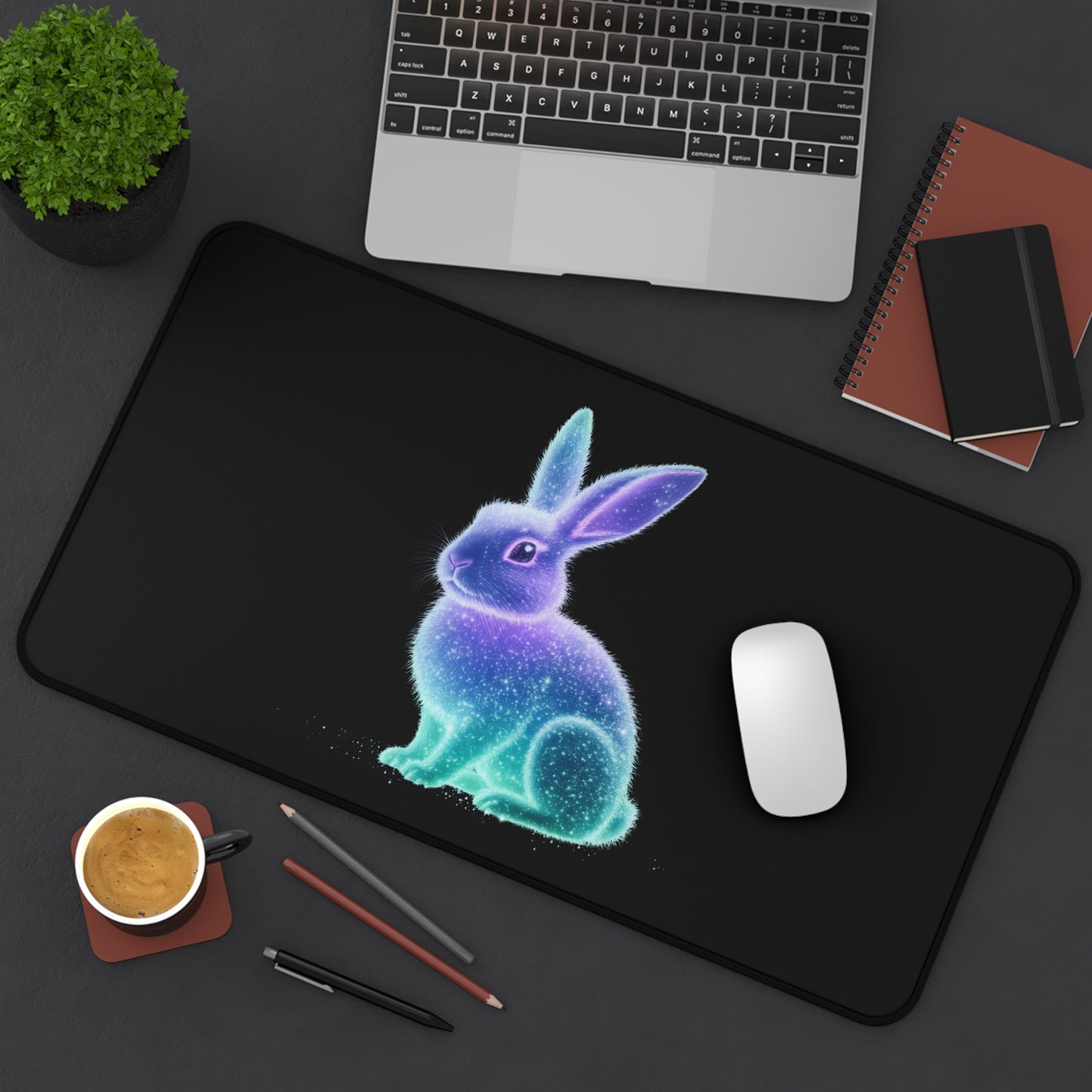 Desk Mat Bioluminescent Easter Bunny Easter Mouse Pad Easter Bunny Office Decor