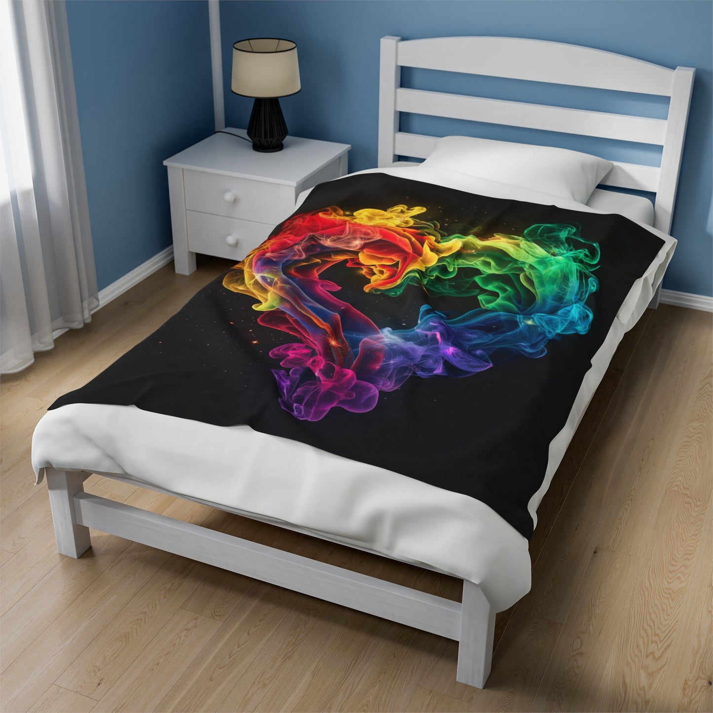 Colorful Smoke Heart Blanket