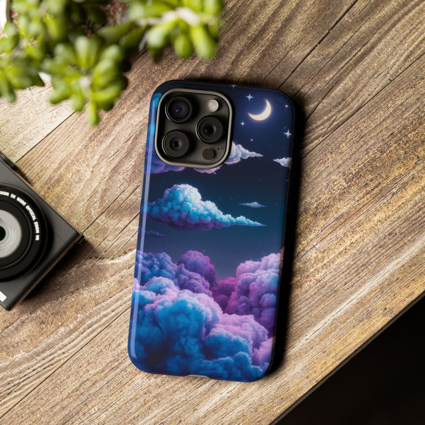 Dreamy Clouds & Moon Tough iPhone Case