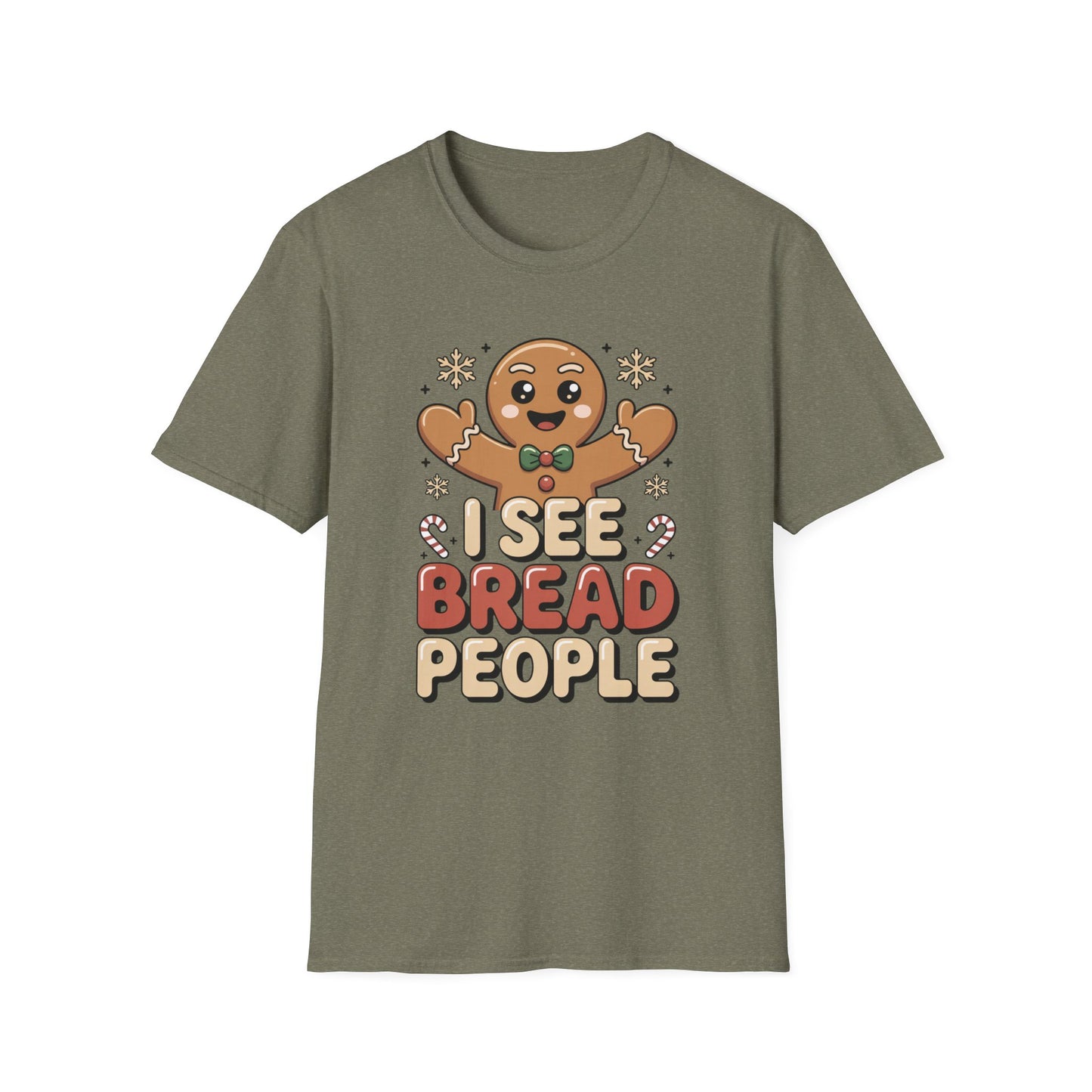 I See Bread People Shirt, Gingerbread Man Christmas Tee, Funny Holiday Baking Shirt, Cute Gingerbread Cookie TShirt, Xmas Humor Shirt, Food Pun Tee