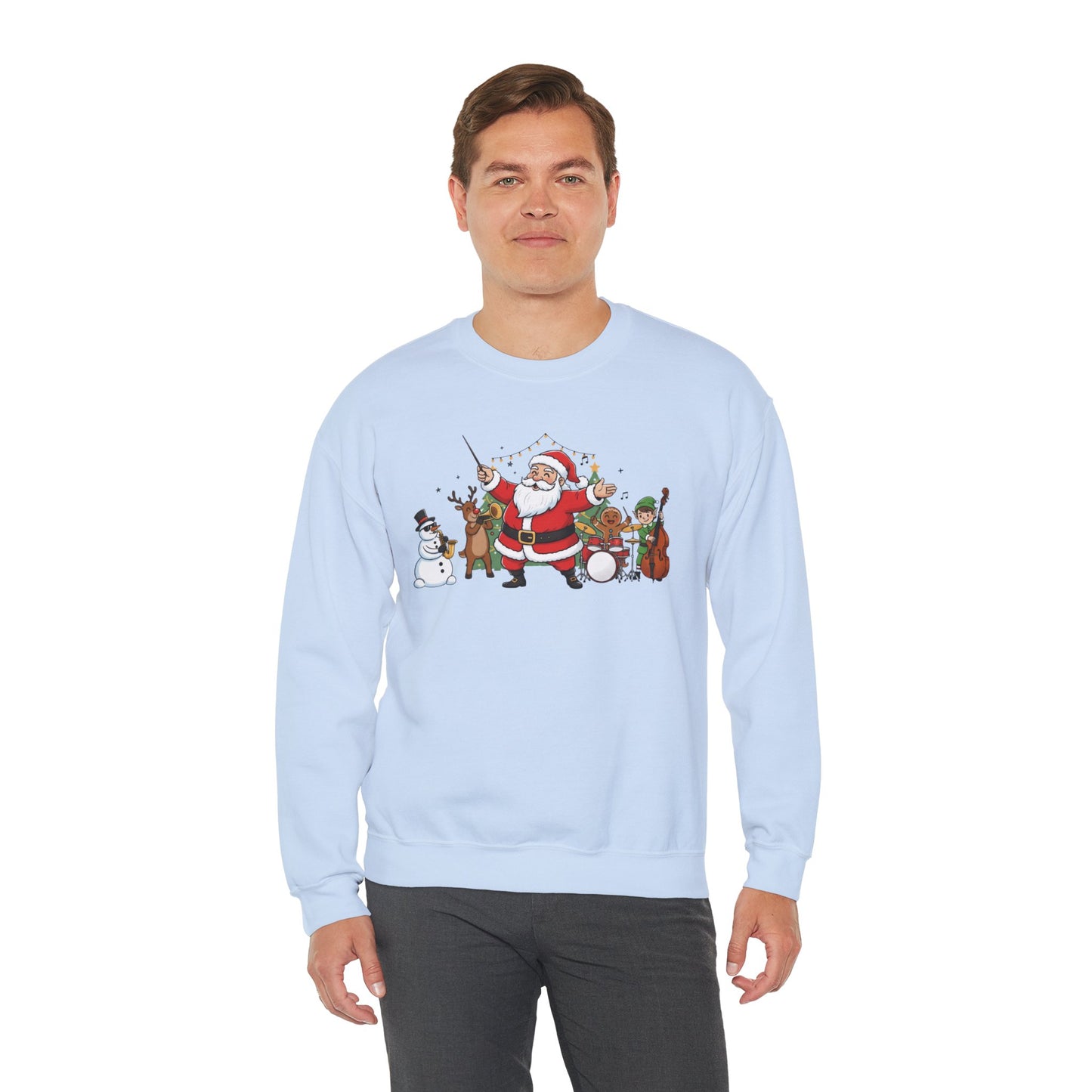 Santa’s Christmas Band Sweatshirt | Funny Holiday Crewneck | Festive Unisex Christmas Sweater | Cozy Winter Gift