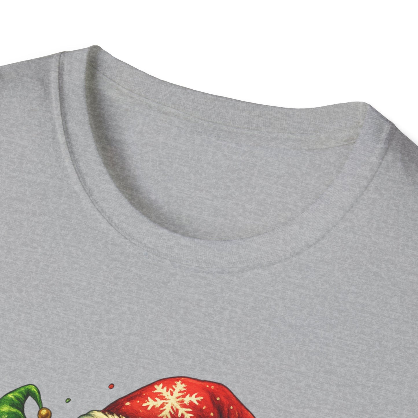 Christmas Music Shirt, Treble Clef Santa Hat Tee, Music Notes Elf Hats Christmas Shirt, Holiday Music Lover Gift, Funny Music Teacher Tee