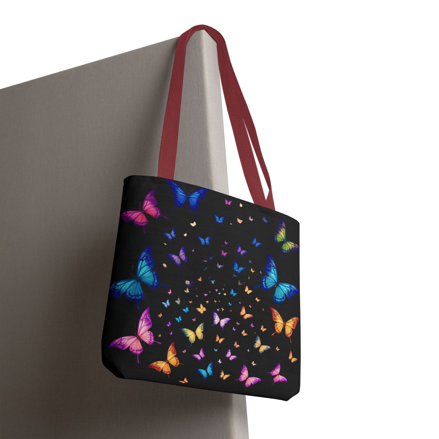 Butterfly Swarm Tote Bag – Colorful Rainbow Butterfly Tote, Aesthetic Canvas Bag, Nature-Inspired Gift, Magical Reusable Eco Purse