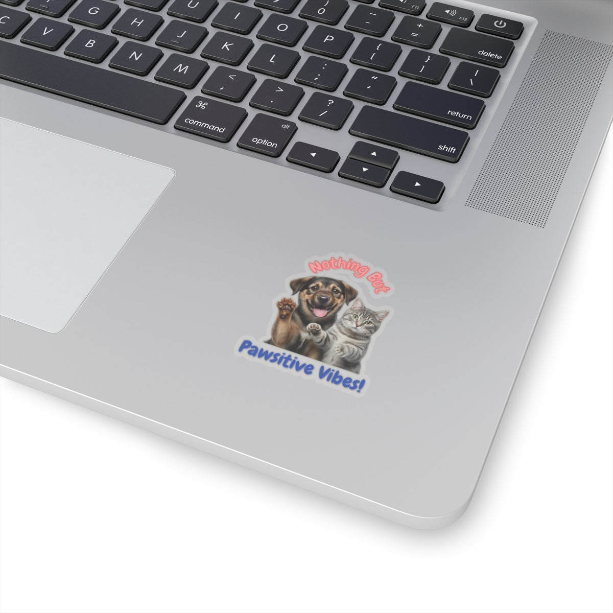 Sticker: Pawsitive Vibes Cat and Dog Pun