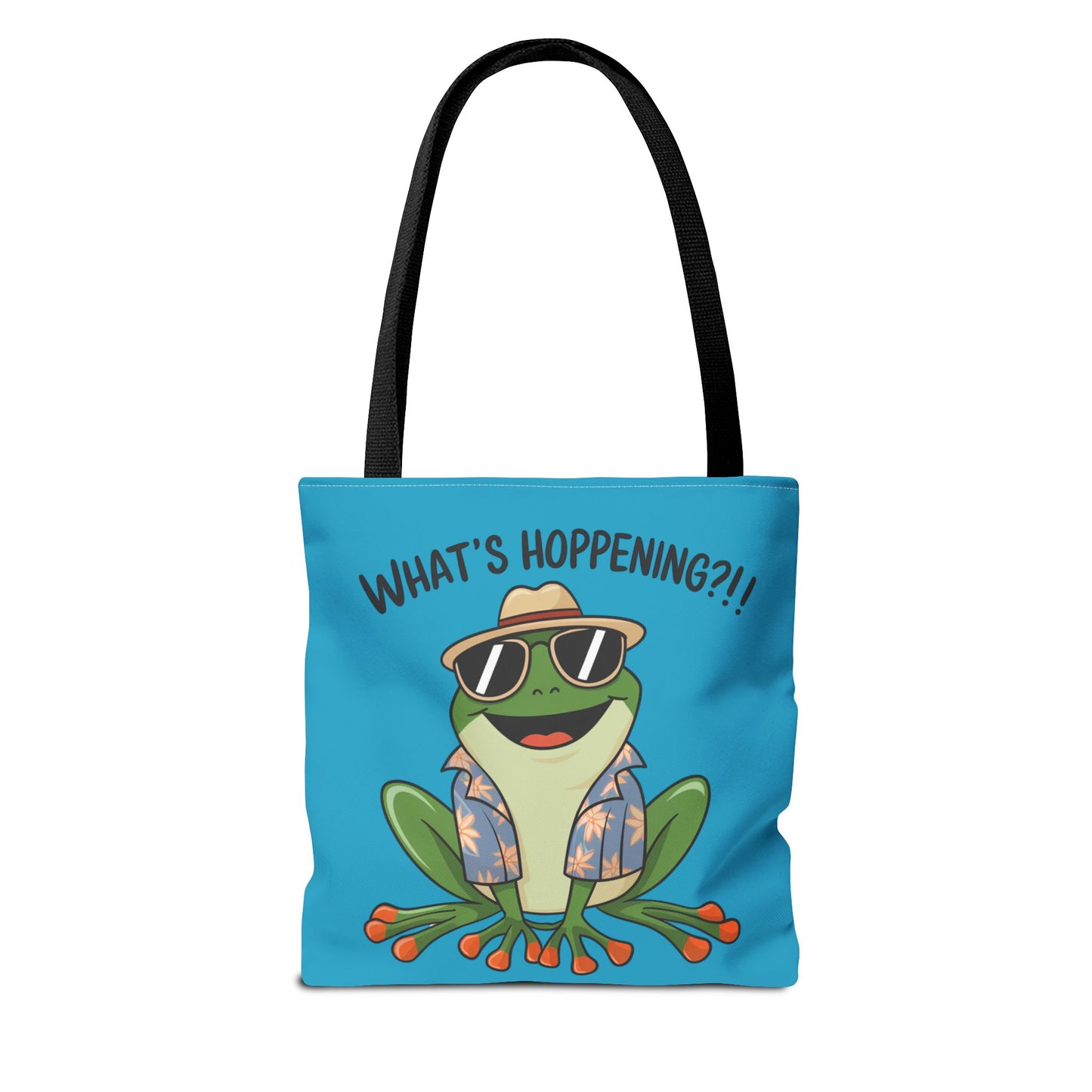 Frog Tote Bag - What's Hoppening Pun Design