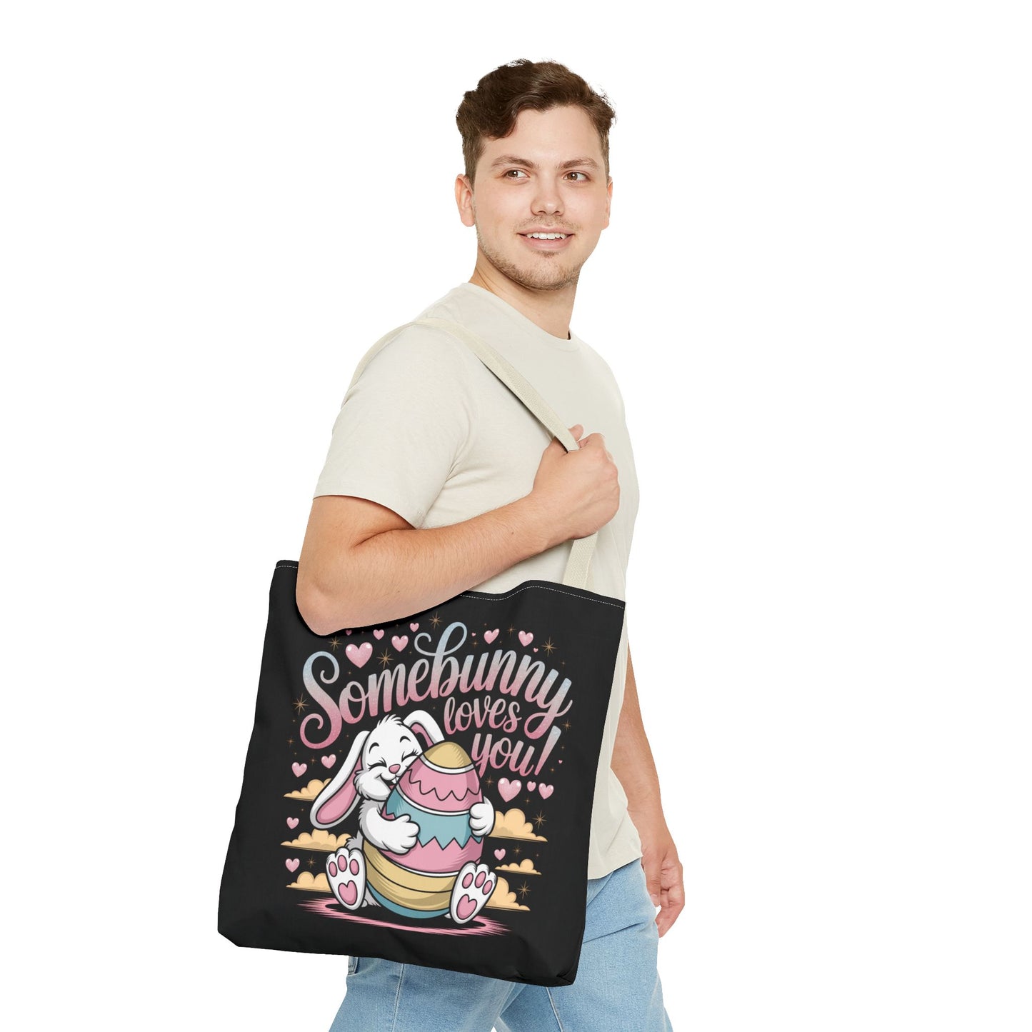 Easter Bunny Tote Bag Somebunny Loves You Easter Bag Bunny