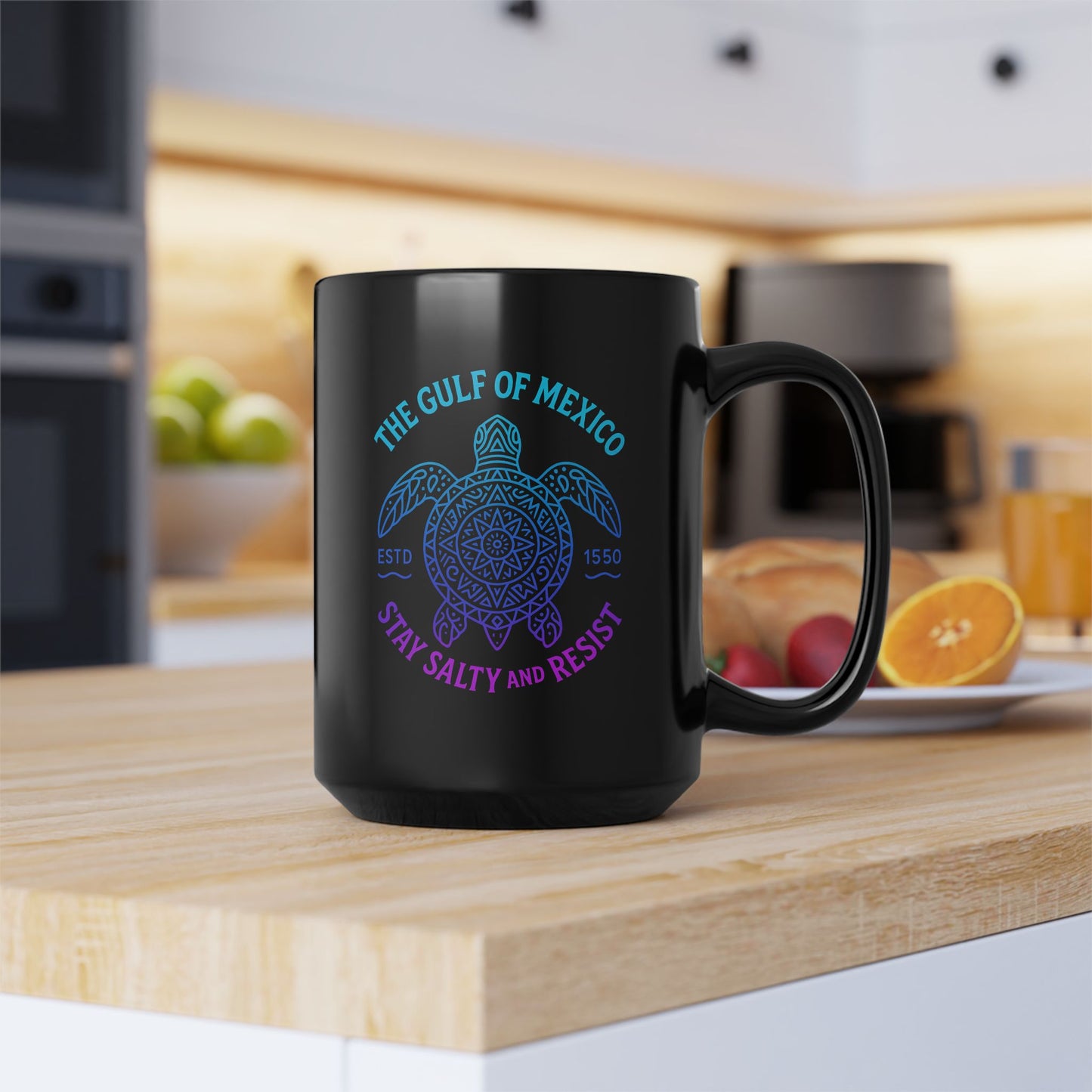 Gulf of Mexico Sea Turtle Mug - Stay Salty and Resist - Ocean Conservation Gift - Coastal Pride Coffee Cup - Nautical Vibes