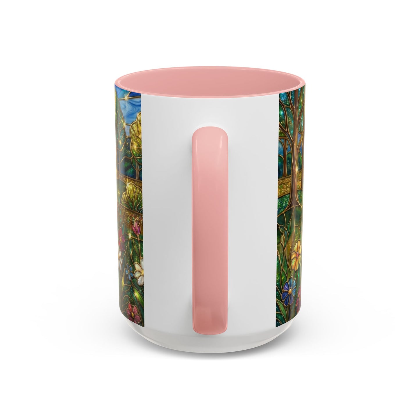 Stained Glass Mug, River Landscape Coffee Cup, Nature Lover Gift, Floral Tea Mug, Gardener Present, Art Teacher Gift, Colorful Scenery Cup