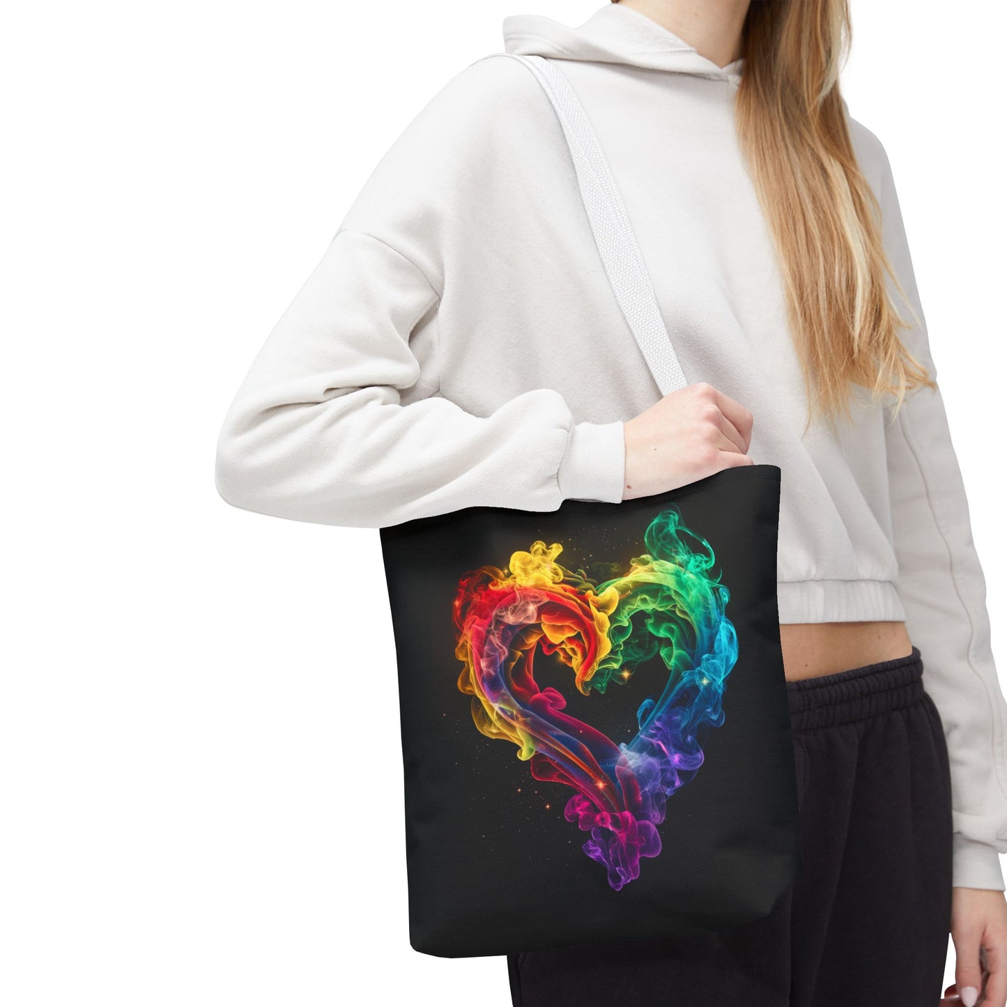 Colorful Smoke Heart Tote