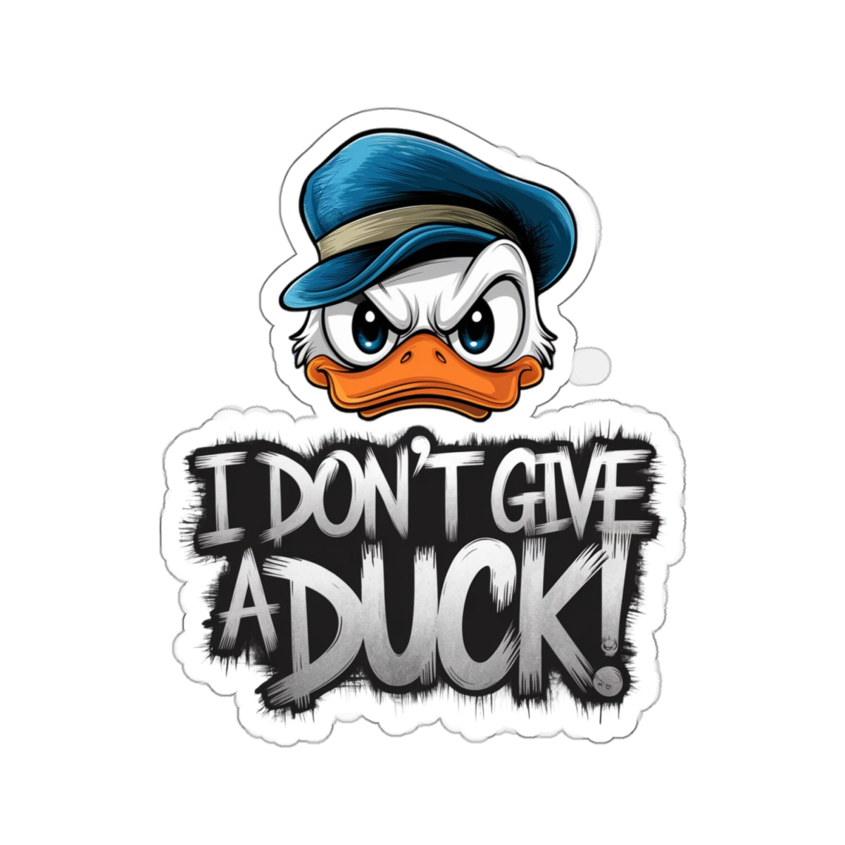 I Don't Give a Duck Angry Duck Sticker