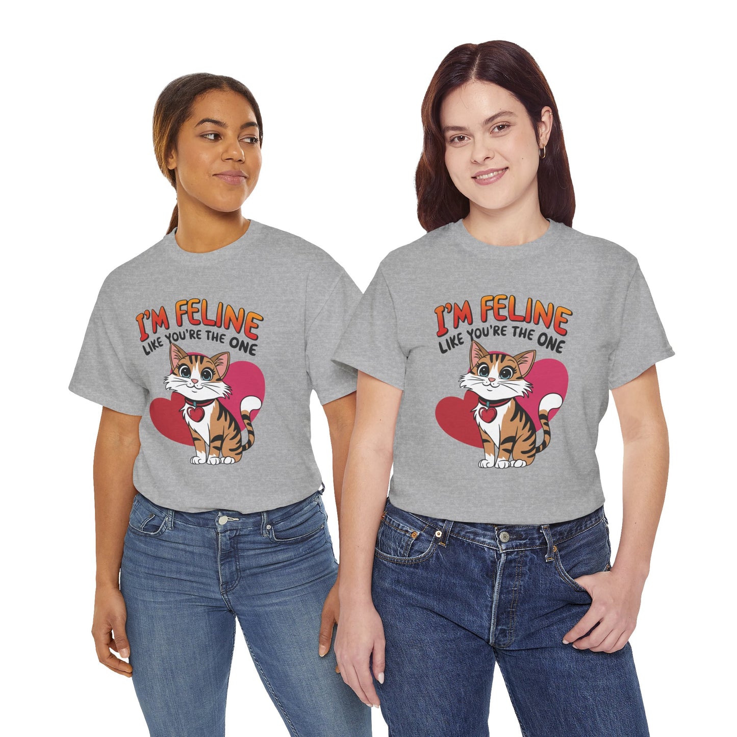 I’m Feline Like You’re The One Shirt, Cute Cat Valentine Tee, Funny Cat Love Graphic TShirt, Romantic Gift For Her Him, Cat Pun Shirt