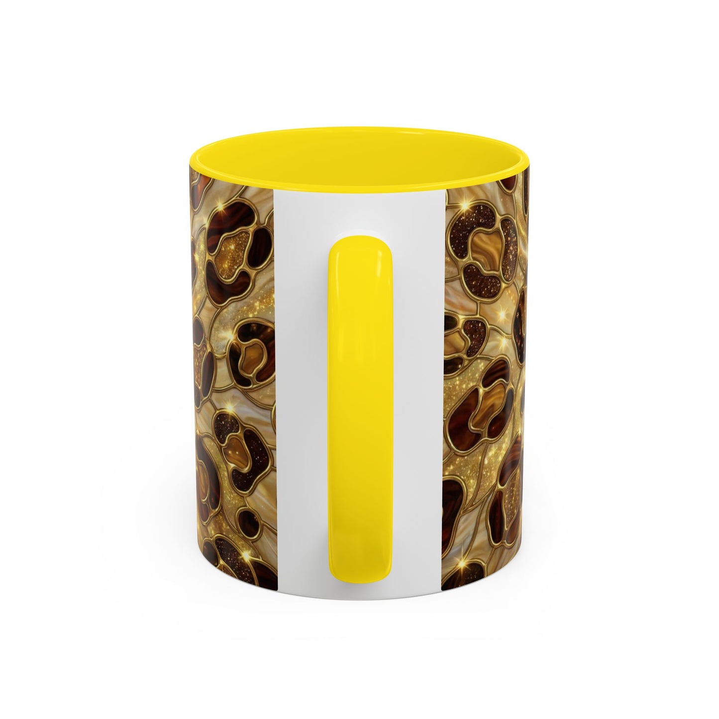 Stained Glass Leopard Print Mug, Gold Cheetah Coffee Cup, Luxury Animal Print Gift, Glam Mosaic Tea Mug, Trendy Desk Decor For Her Gifts