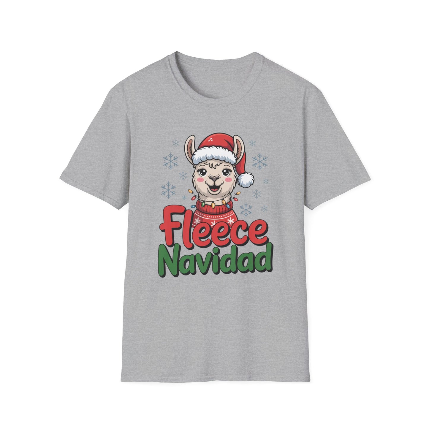 Fleece Navidad Llama Christmas Shirt, Funny Llama Xmas Tee, Cute Holiday Pun Shirt, Fuzzy Llama Santa Sweater Shirt, Christmas Gift Tee
