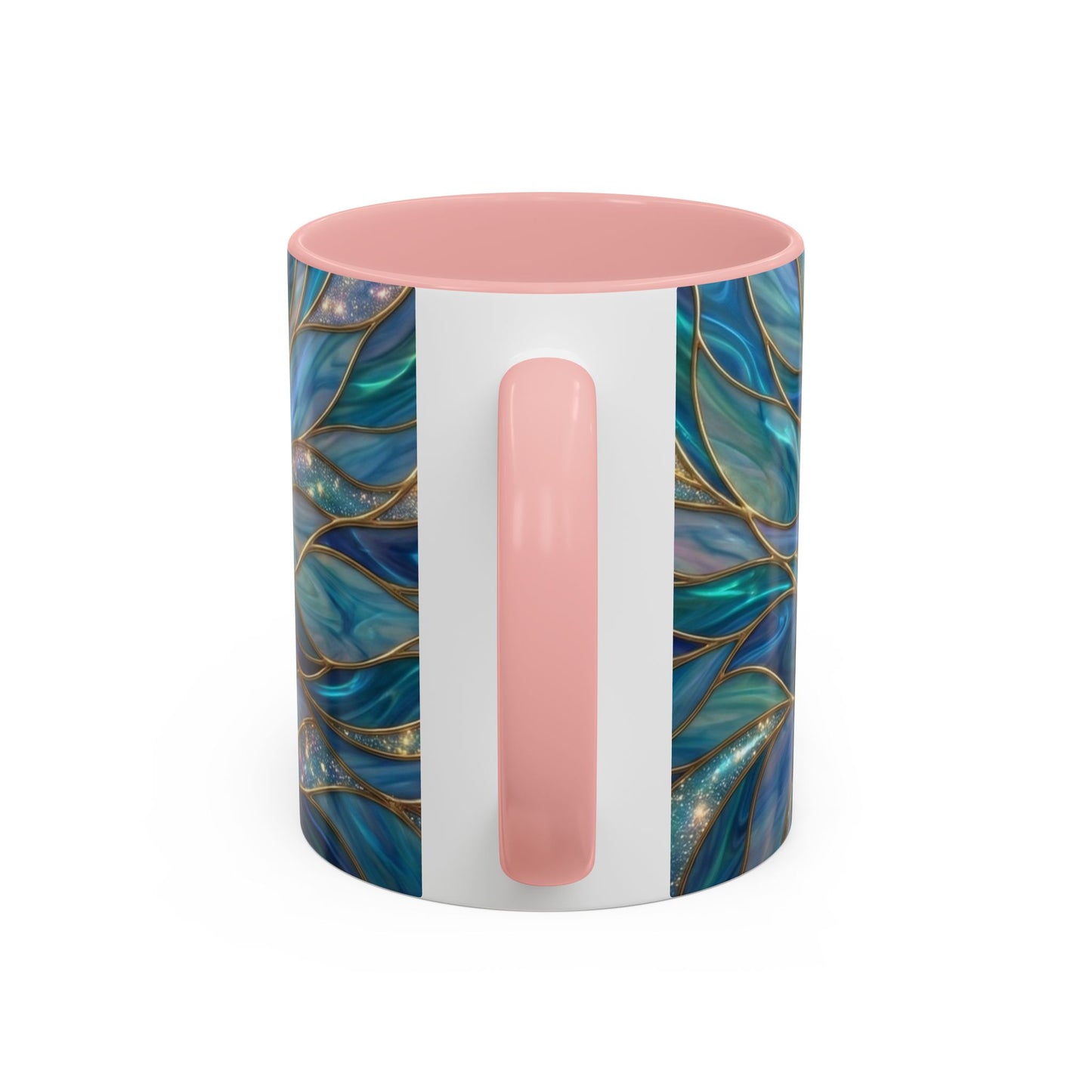 Pink Lotus Flower Mug, Stained Glass Style Coffee Cup, Spiritual Zen Gift For Women, Yoga Lover Tea Mug, Meditation Boho Floral Drinkware