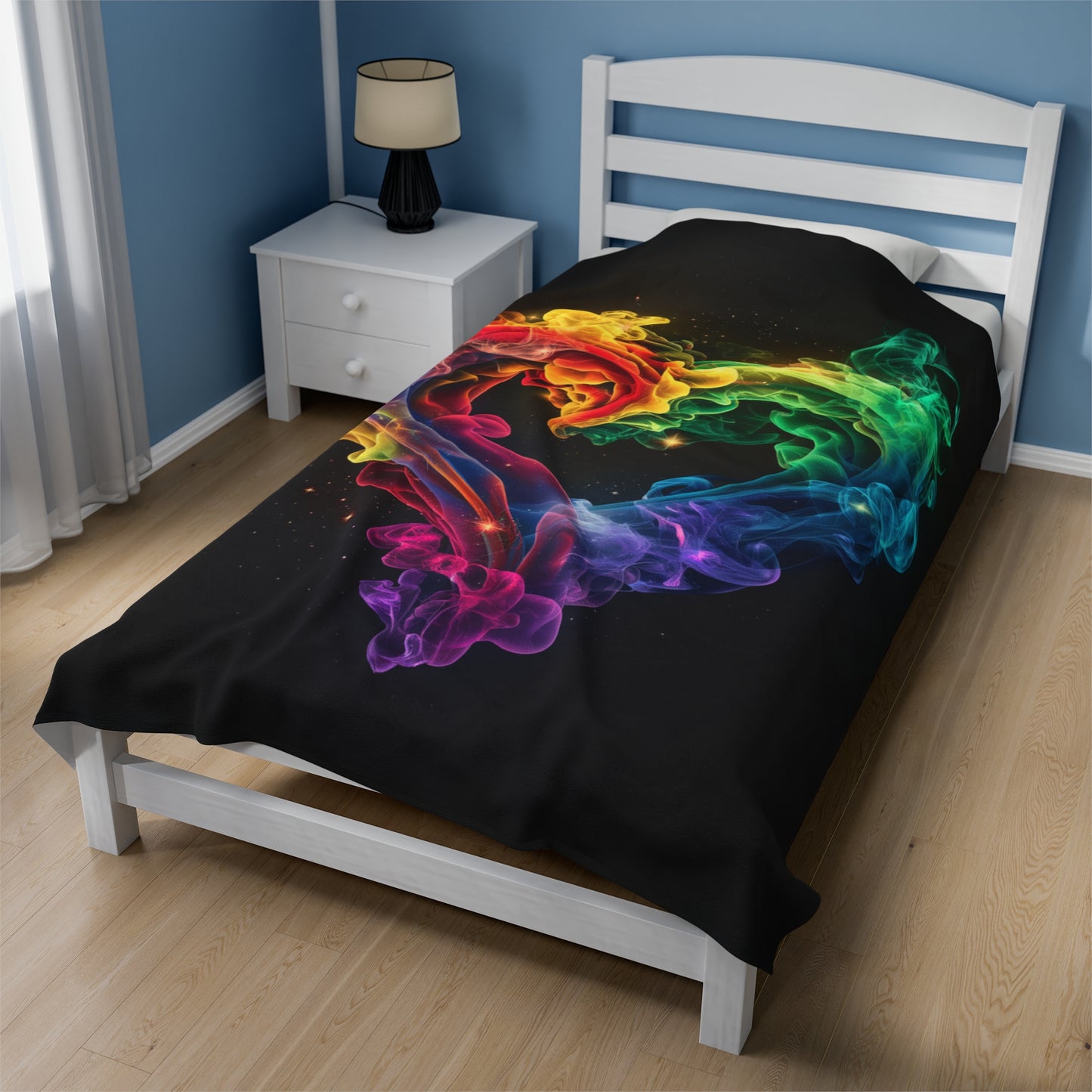 Colorful Smoke Heart Blanket