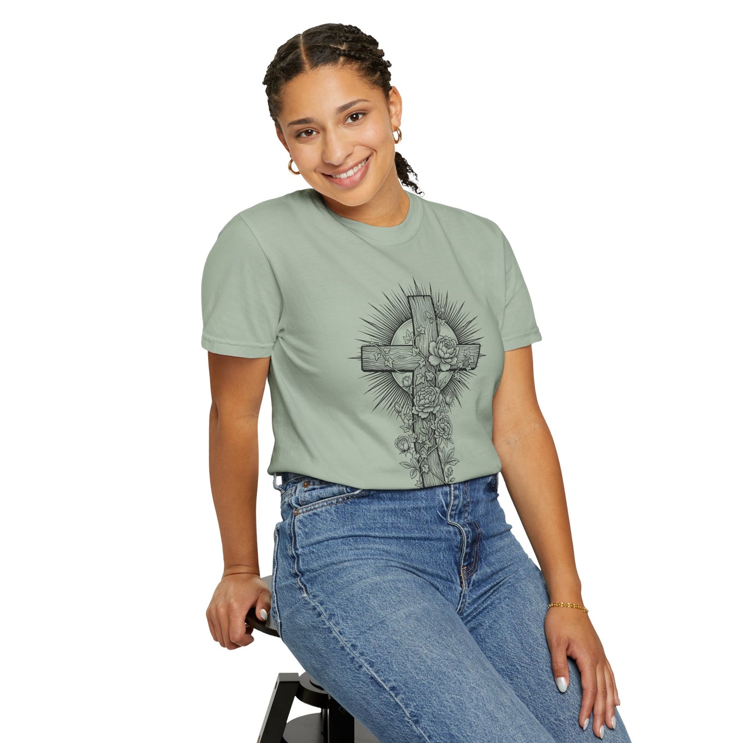 Christian Floral Cross Shirt, Boho Faith T-Shirt, Religious Botanical Tee, Wildflower Jesus Shirt, Easter Apparel, Christian Gifts