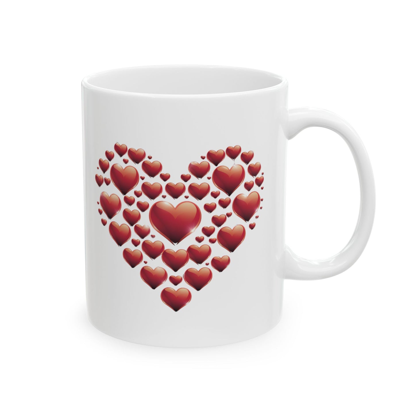 Mug - Heart Made Out of Hearts Fun Ceramic Mug (11oz, 15oz)