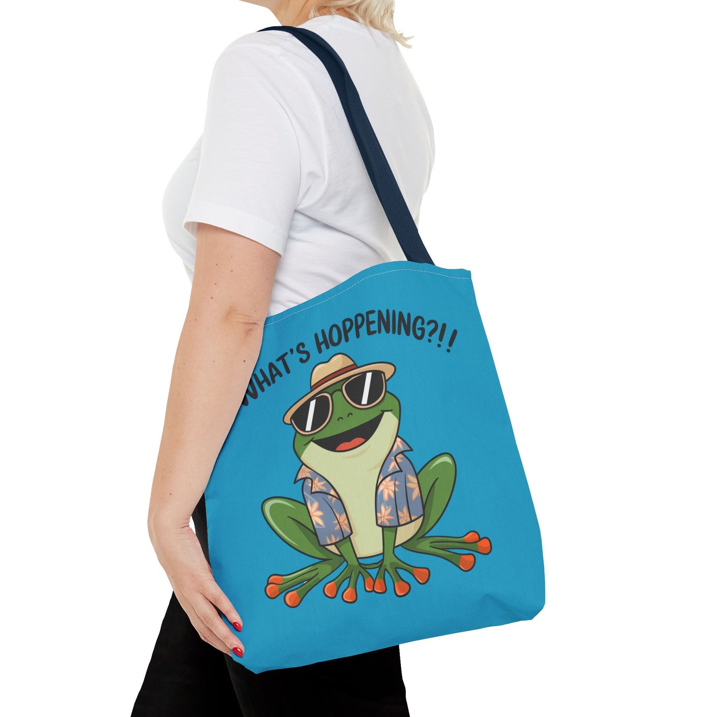 Frog Tote Bag - What's Hoppening Pun Design