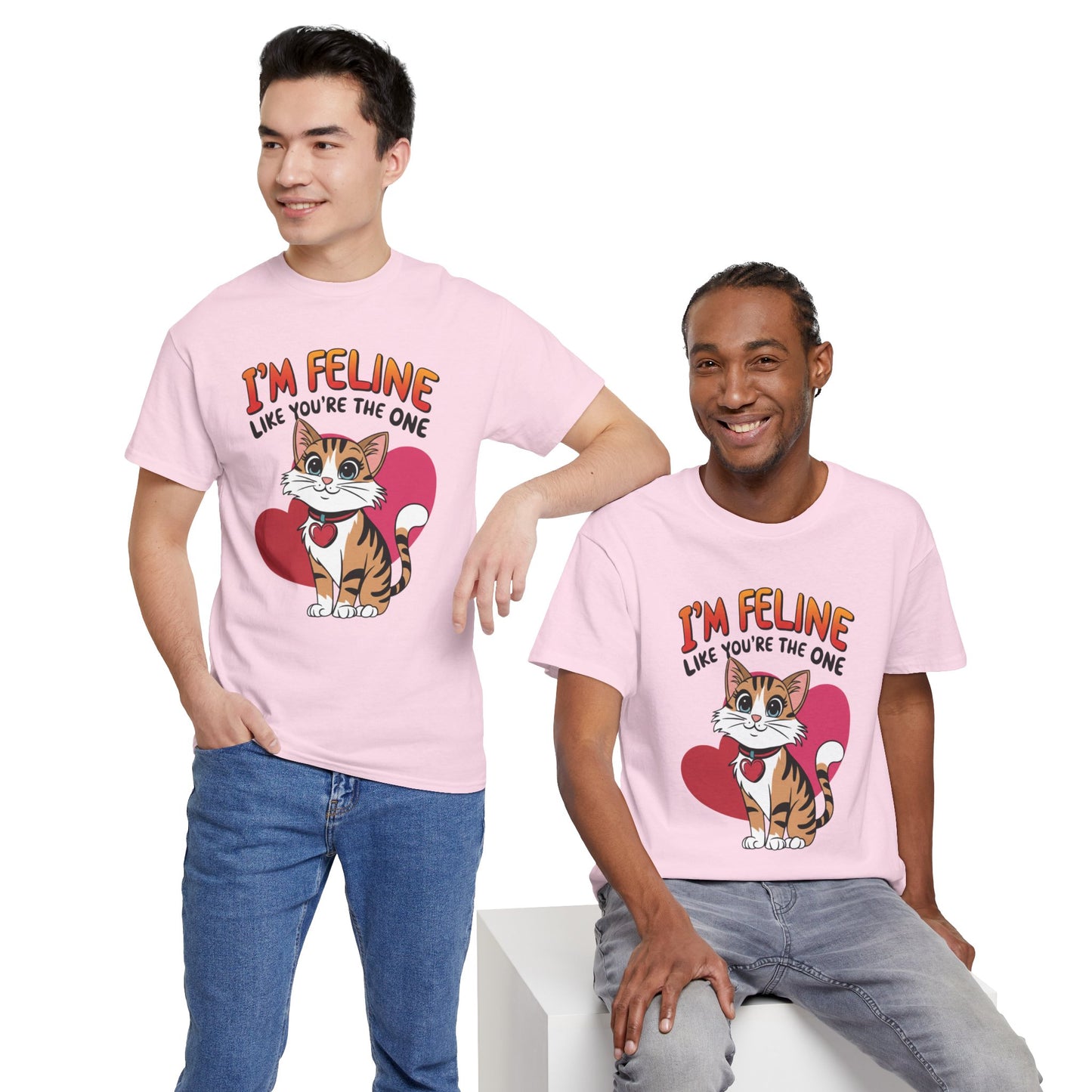I’m Feline Like You’re The One Shirt, Cute Cat Valentine Tee, Funny Cat Love Graphic TShirt, Romantic Gift For Her Him, Cat Pun Shirt