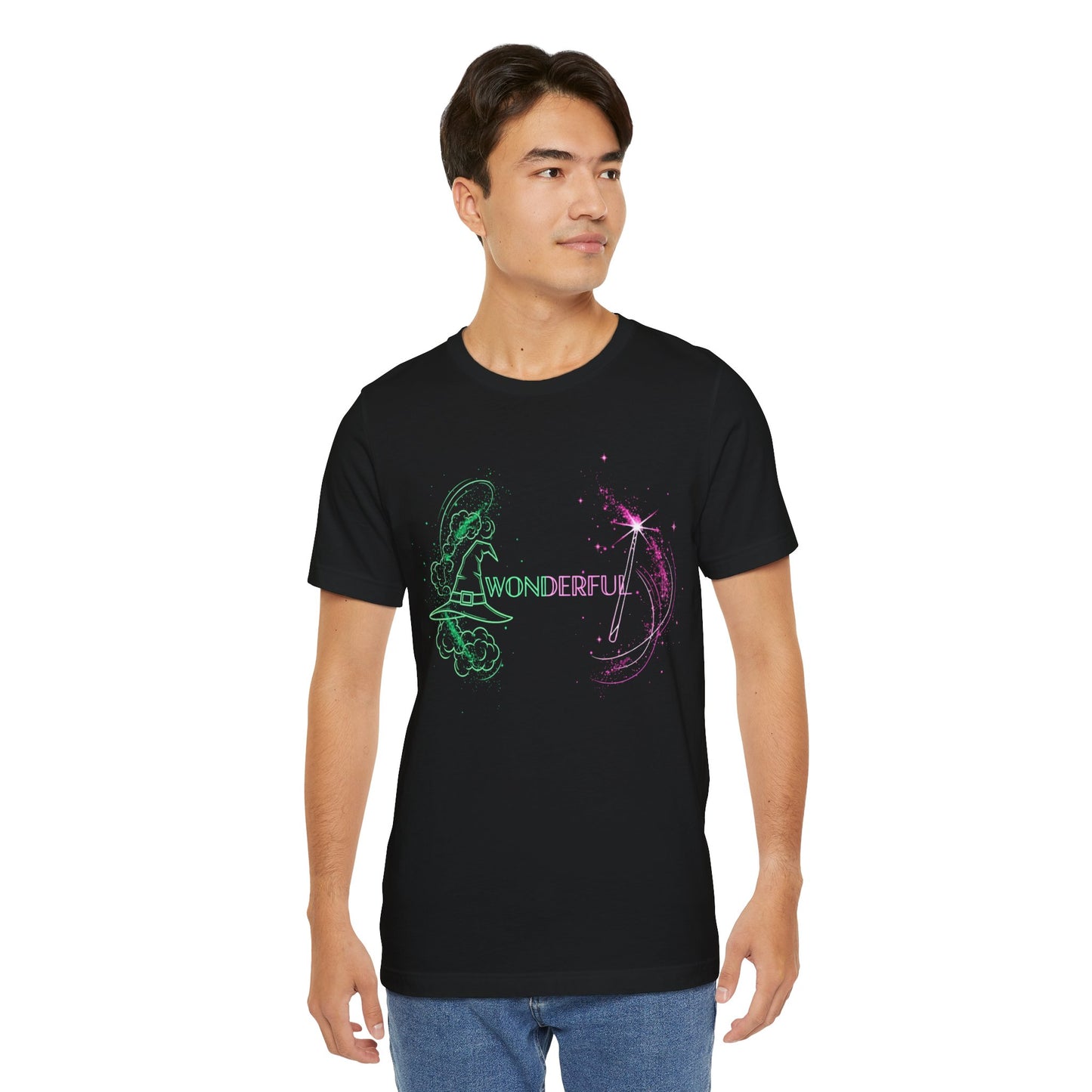 Wonderful Broadway Inspired T-Shirt, Magical Theater Graphic Tee, Green And Pink Sparkle Design, Unisex Gift For Musical Fans And Performers