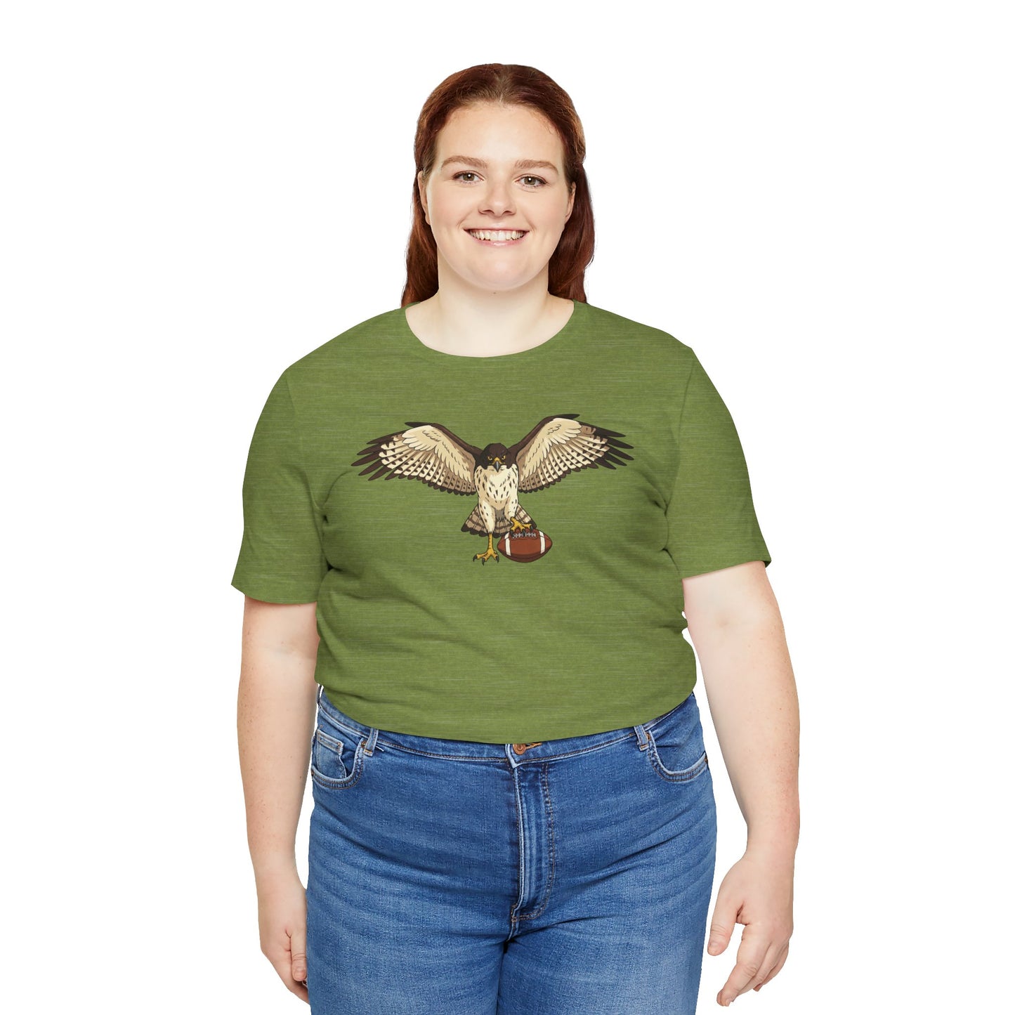 Hawk Football Shirt, Hawk Holding Football T Shirt, Football Mascot Tee, Bird Of Prey Shirt, Sports Fan Gift, Game Day Hawk Tee