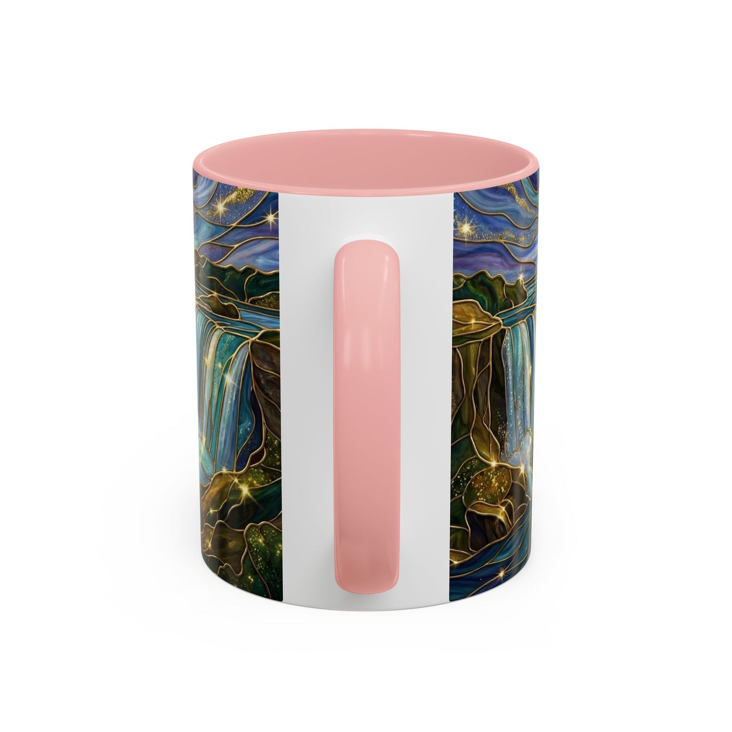 Faux Stained Glass Niagara Falls Mug, Waterfall Coffee Cup, Canada Souvenir Gift, Upstate New York Travel Memento, Nature Lover Tea Cup