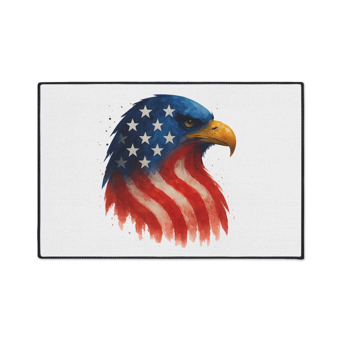 Patriotic Eagle Floor Mat - USA Flag Heavy Duty Entry Rug, Americana Welcome Mat for Porch, 4 July, Veteran Gift, Indoor Outdoor US Decor