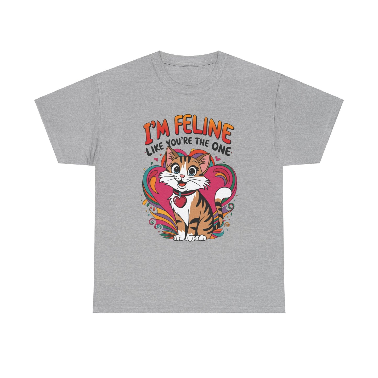 Valentines Cat Tee - Unisex Heavy Cotton