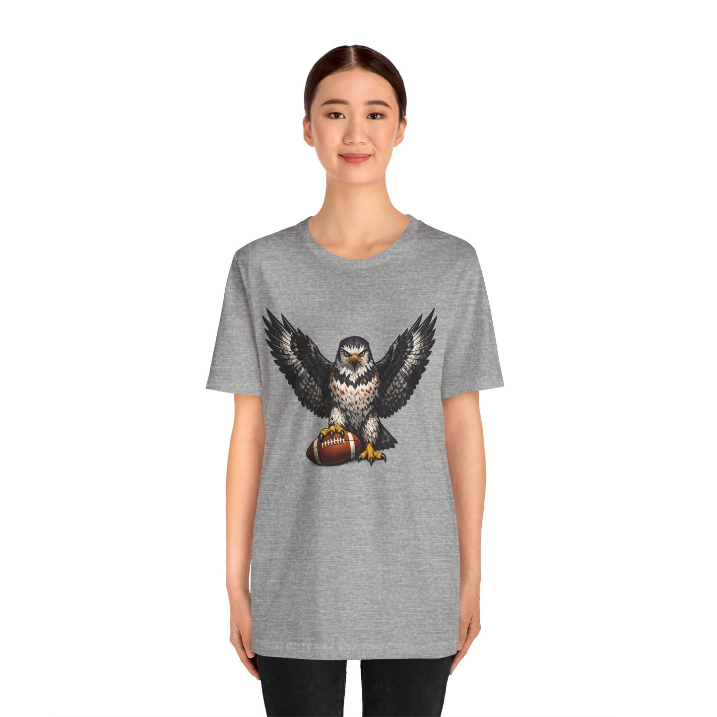 Hawk Football Shirt, Hawk Holding Football T Shirt, Hawk Mascot Tee, Football Bird Of Prey Shirt, Game Day Sports Tee, Hawk Fan Gift