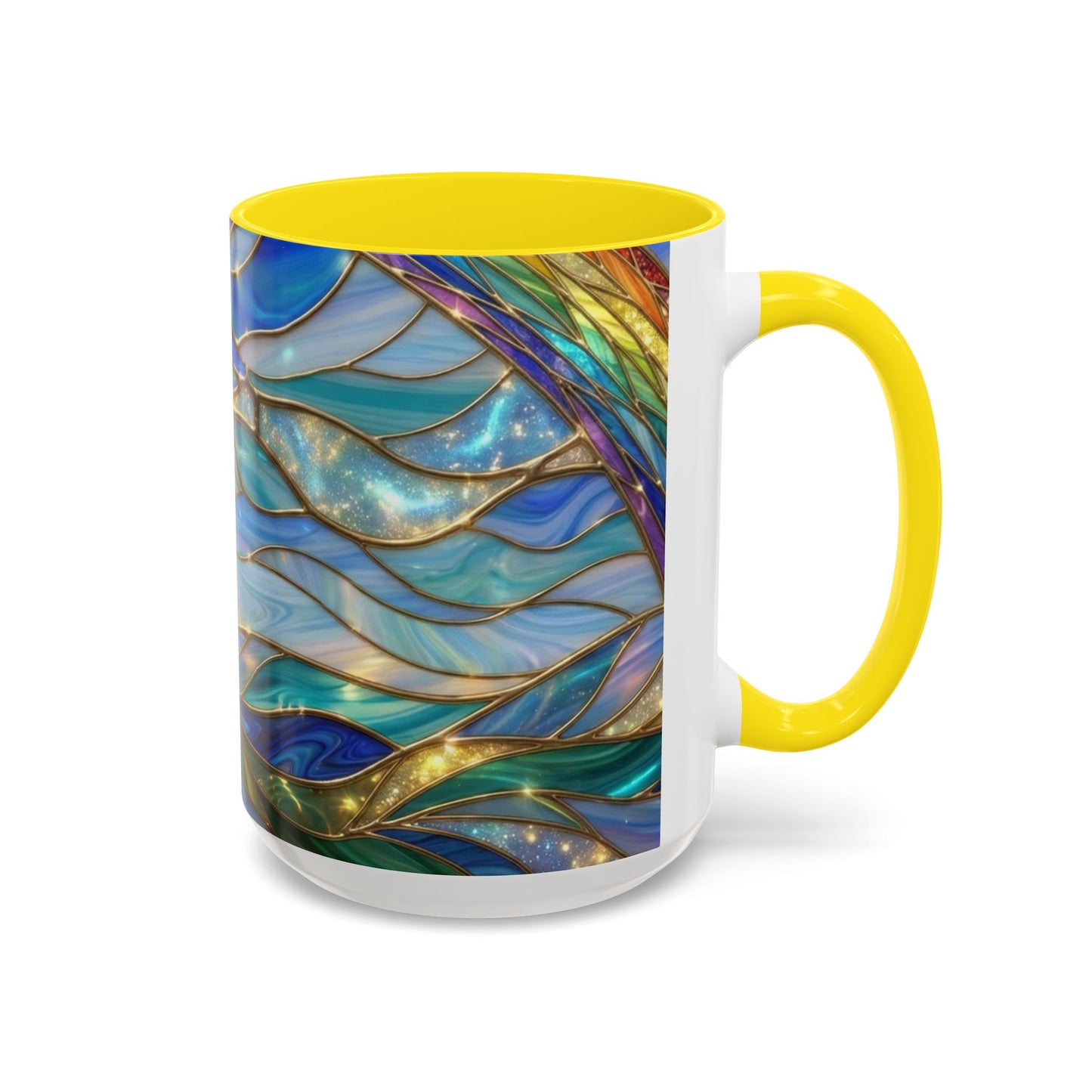 Stained Glass Rainbow Mug, Pot Of Gold Coffee Cup, St Patricks Day Gift, Magical Fantasy Tea Cup, Lucky Irish Leprechaun, Colorful Art