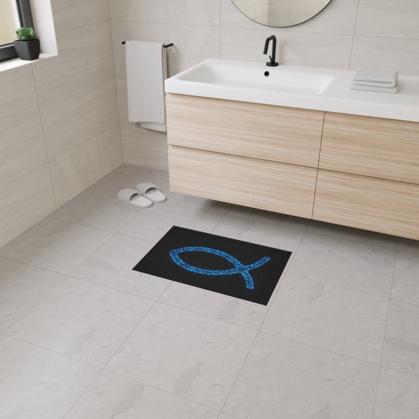 Christian Fish Design Heavy Duty Floor Mat - Durable Welcome Mat for Home