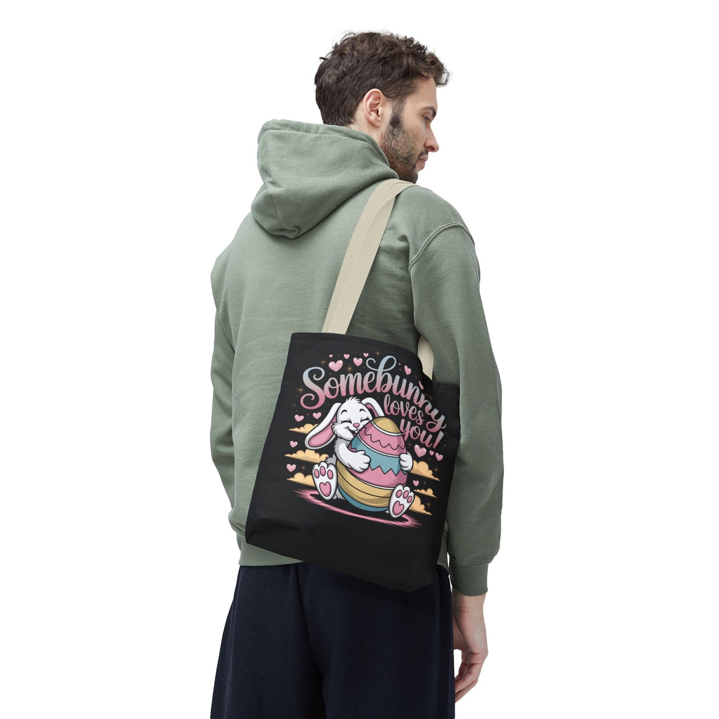 Easter Bunny Tote Bag Somebunny Loves You Easter Bag Bunny