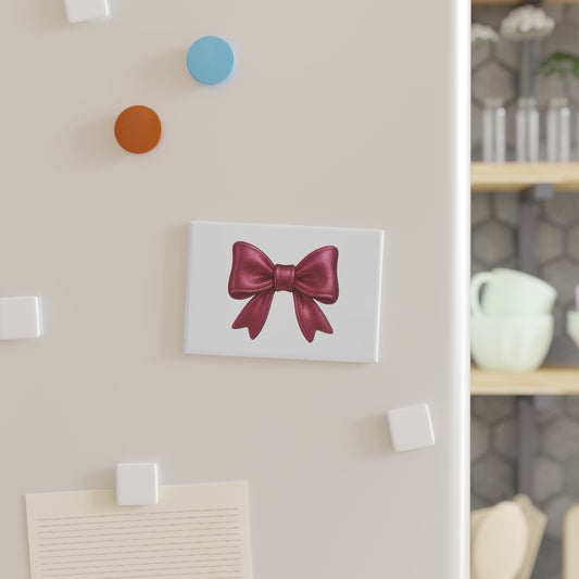 Pink Metallic Bow Magnet – Cute Gift Bow Fridge Magnet, Glam Kitchen Decor, Locker or Office Accessory