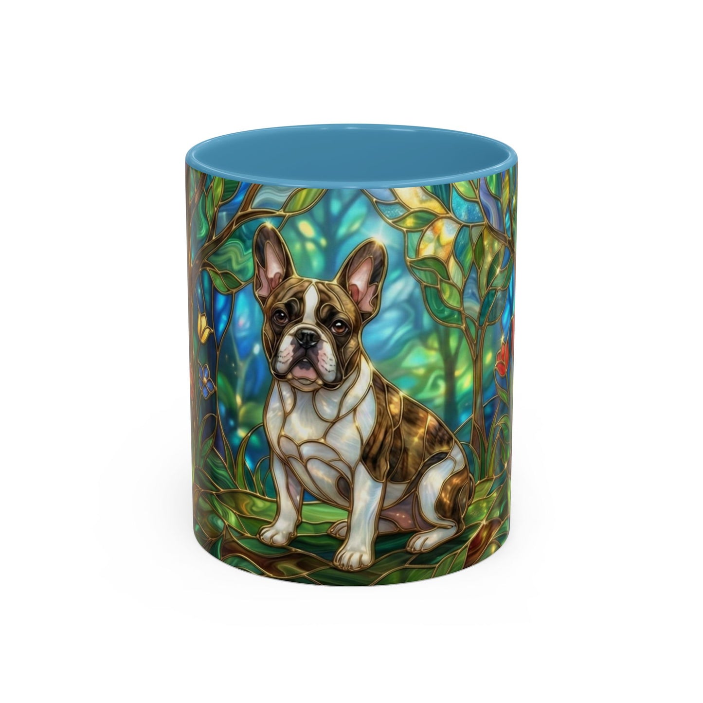 Stained Glass French Bulldog Mug, Frenchie Coffee Mug, Colorful French Bulldog Art Cup, Dog Mom Gift, Pet Lover Mug, Unique Frenchie Gift